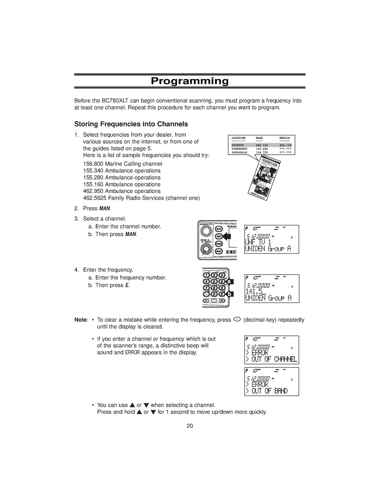 UNIDEN BEARCAT BC780XLT Trunk Tracker III Scanner Owners Manual - WIRE BOUND