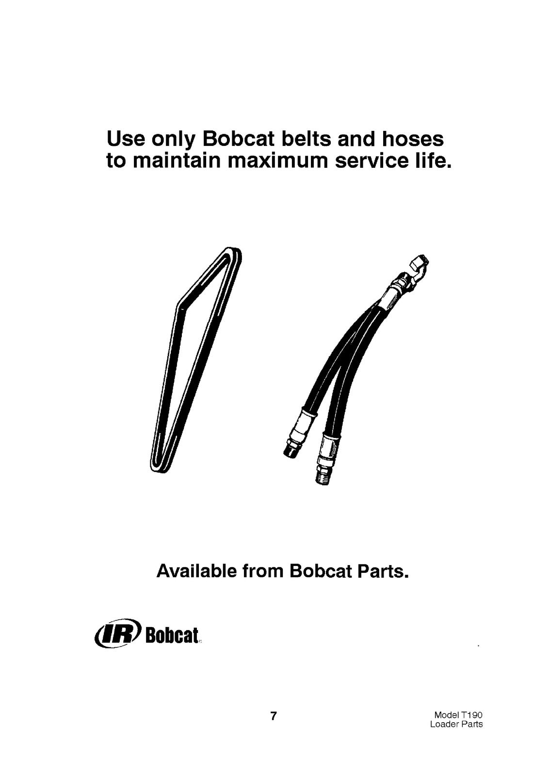 BOBCAT T190 Parts Manual 2003 SN 519311001 Up - STEEL WIRE BOUND - TOUGH COVERS