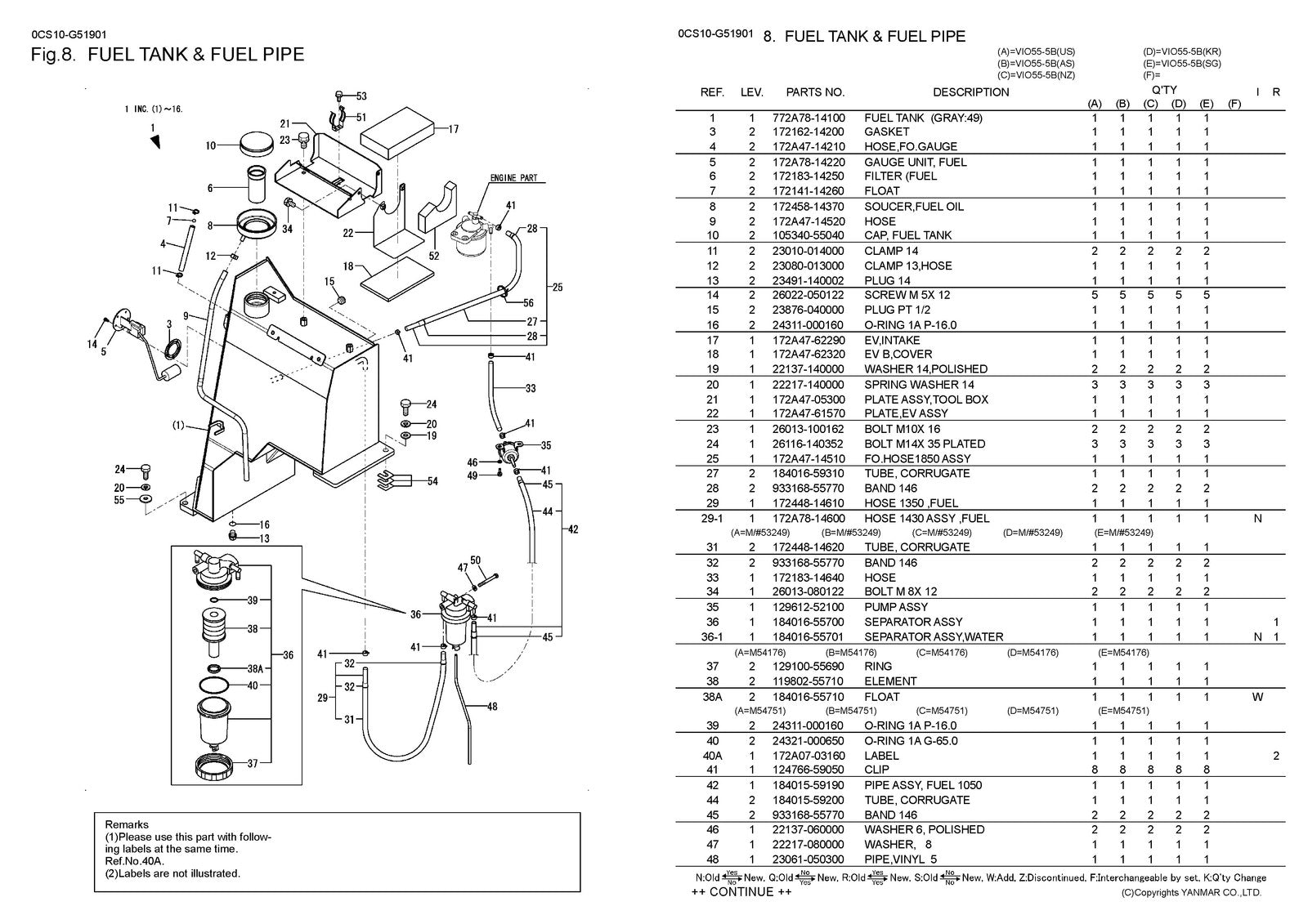 YANMAR ViO55-5B Excavator Parts Catalog Manual 2013 - WIRE BOUND - TOUGH COVERS