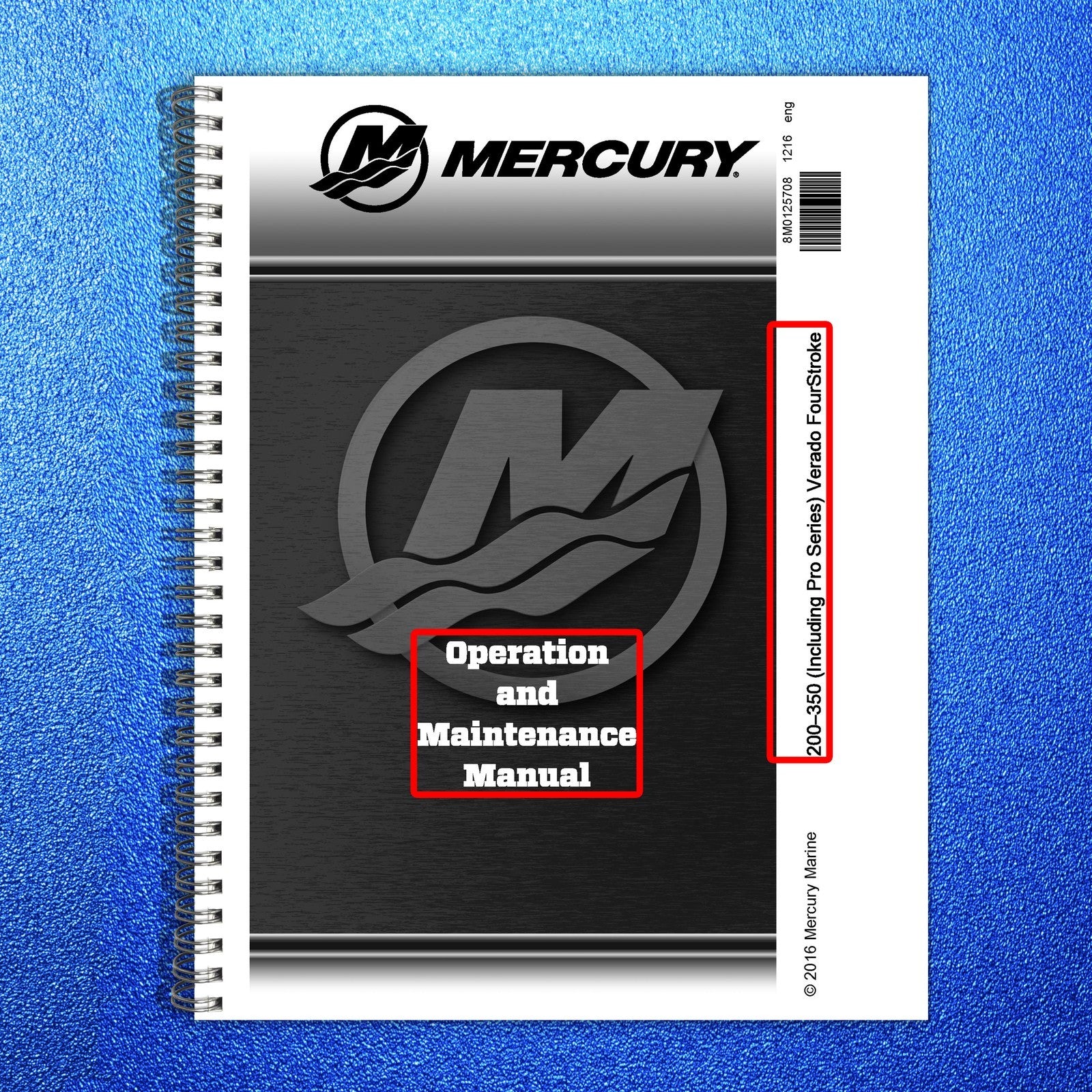 MERCURY MerCruiser 5.0 & Verado 200-400R Parts Service Operators Manual BUNDLE