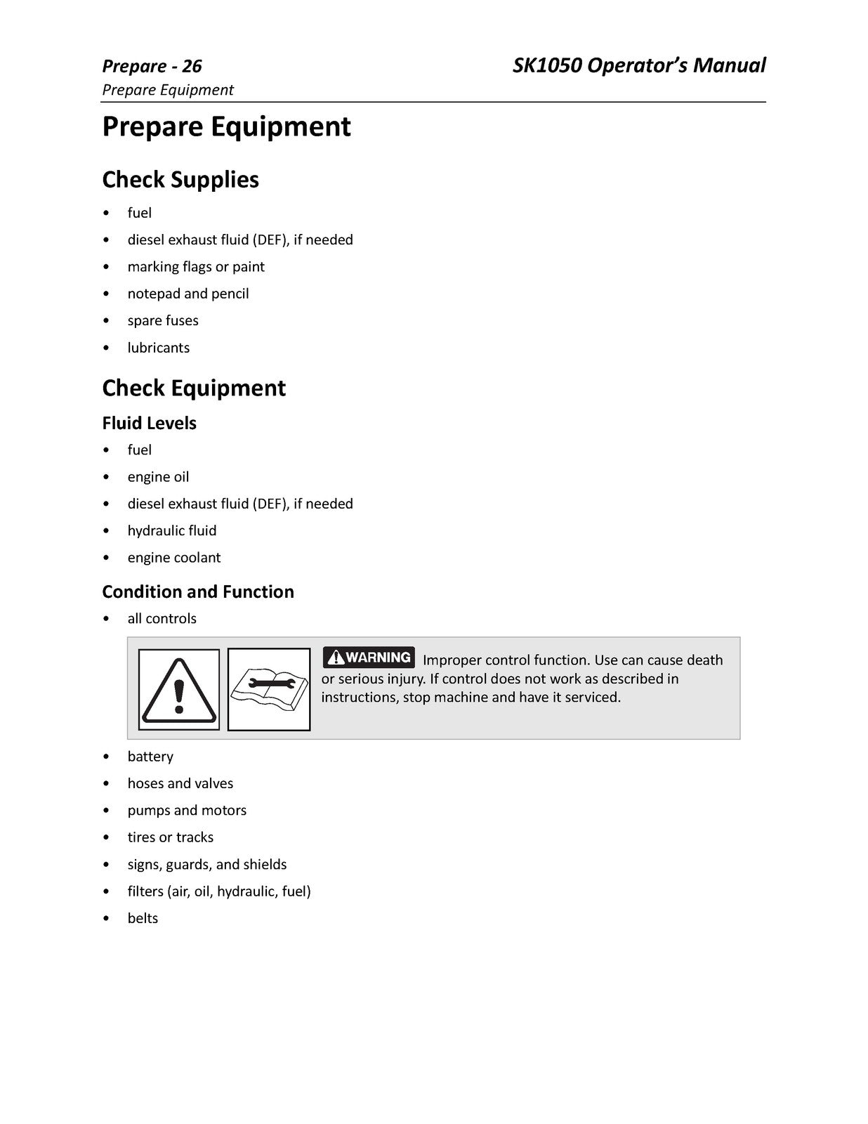 DITCH WITCH SK1050 Mini Skid Steer Operators Manual - WIRE BOUND - TOUGH COVERS