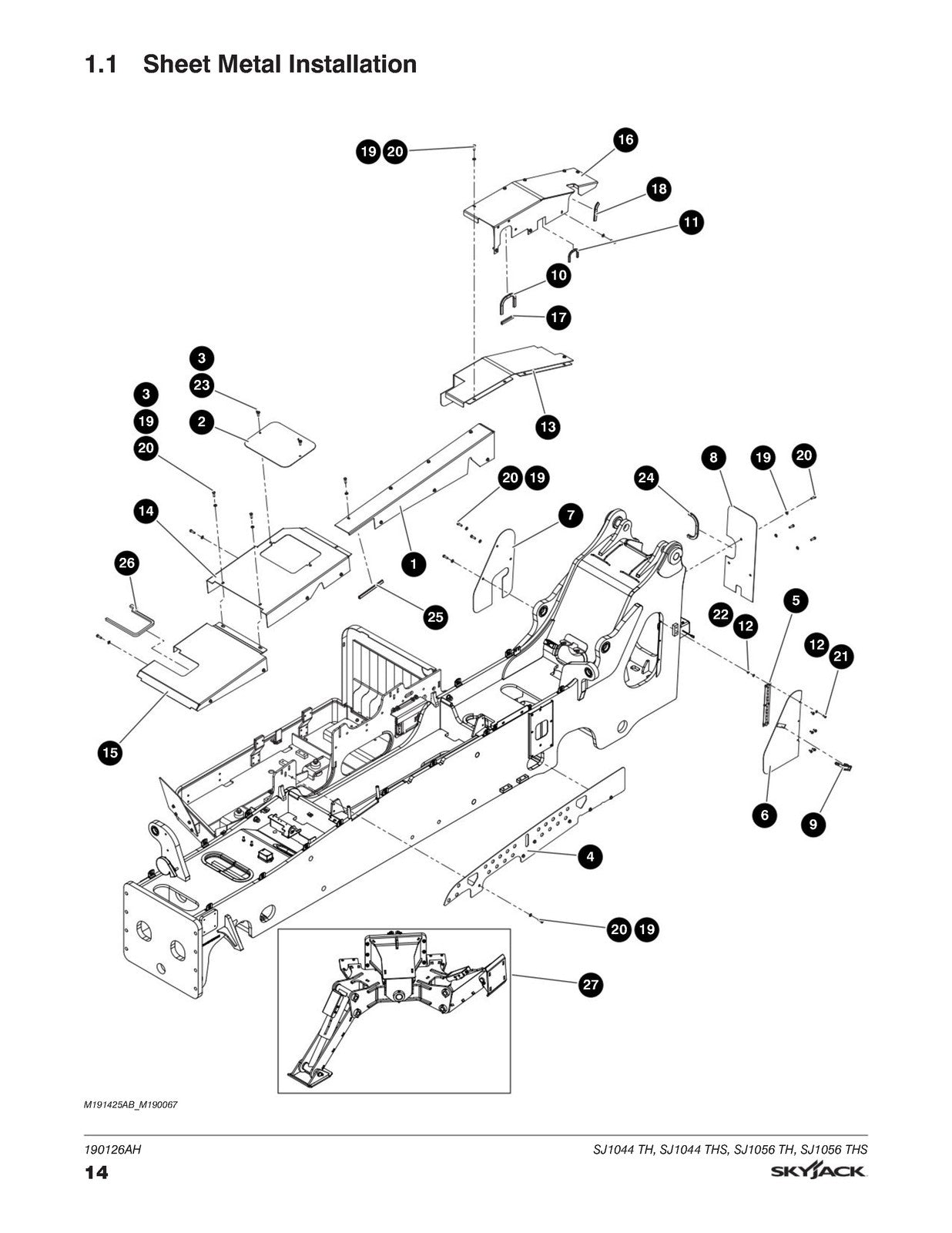 SKYJACK SJ1044 TH SJ1056 TH Telehandler Parts Manual 2021 - WIRE BOUND - COVERS