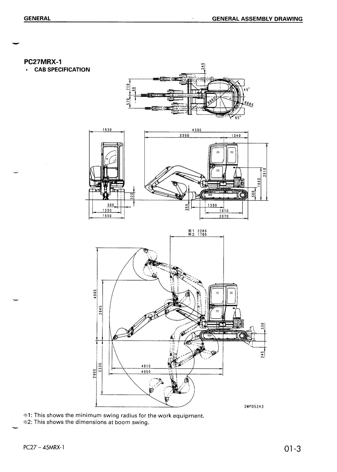 KOMATSU PC27MRX-1 30 35 40 PC45MRX-1 Shop Manual - BOUND - COVERS - XL FOLDOUTS