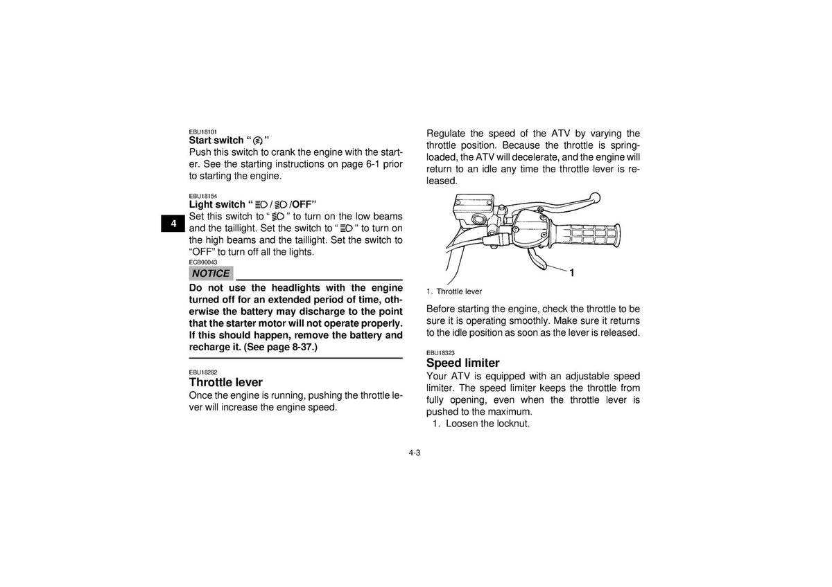 YAMAHA YFM35RB YFM350RB ATV Owners Manual - STEEL WIRE BOUND - PROTECTIVE COVERS