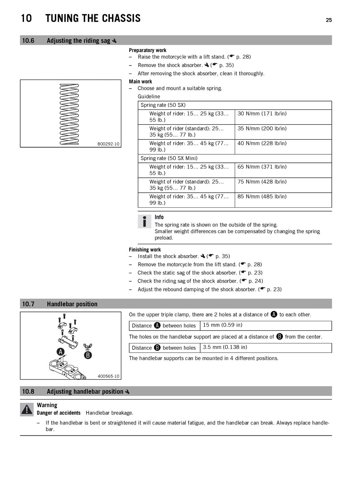 KTM 50 SX 50 SX Mini Owners Manual 2016 - STEEL WIRE BOUND - PROTECTIVE COVERS