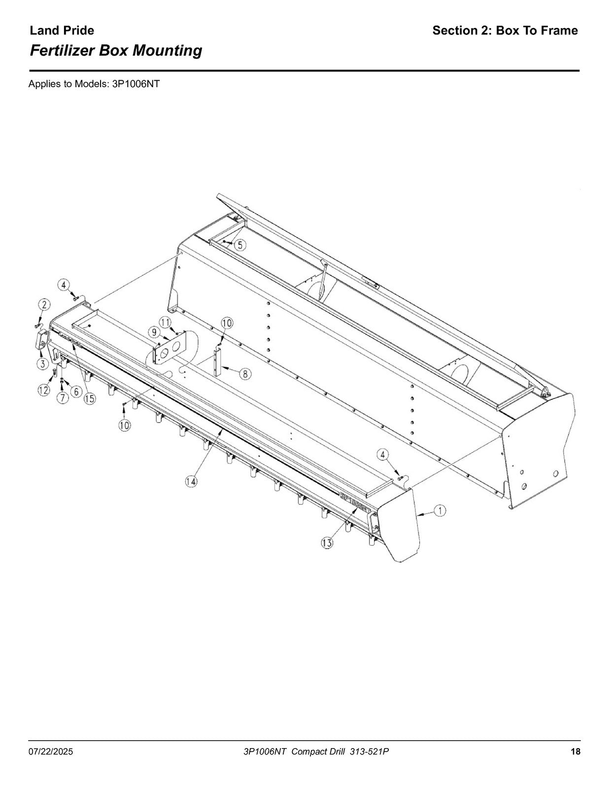 LAND PRIDE 3P1006NT Compact Drills Parts Manual 2025 - WIRE BOUND - TOUGH COVERS