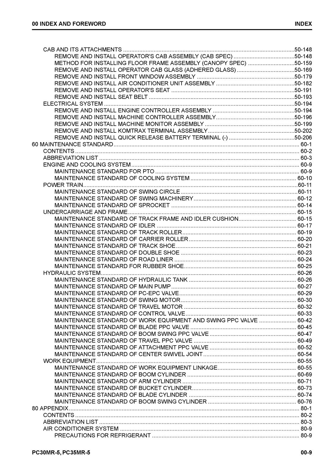 KOMATSU PC30MR-5 PC35MR-5 Hydraulic Excavator Shop Manual - WIRE BOUND - COVERS