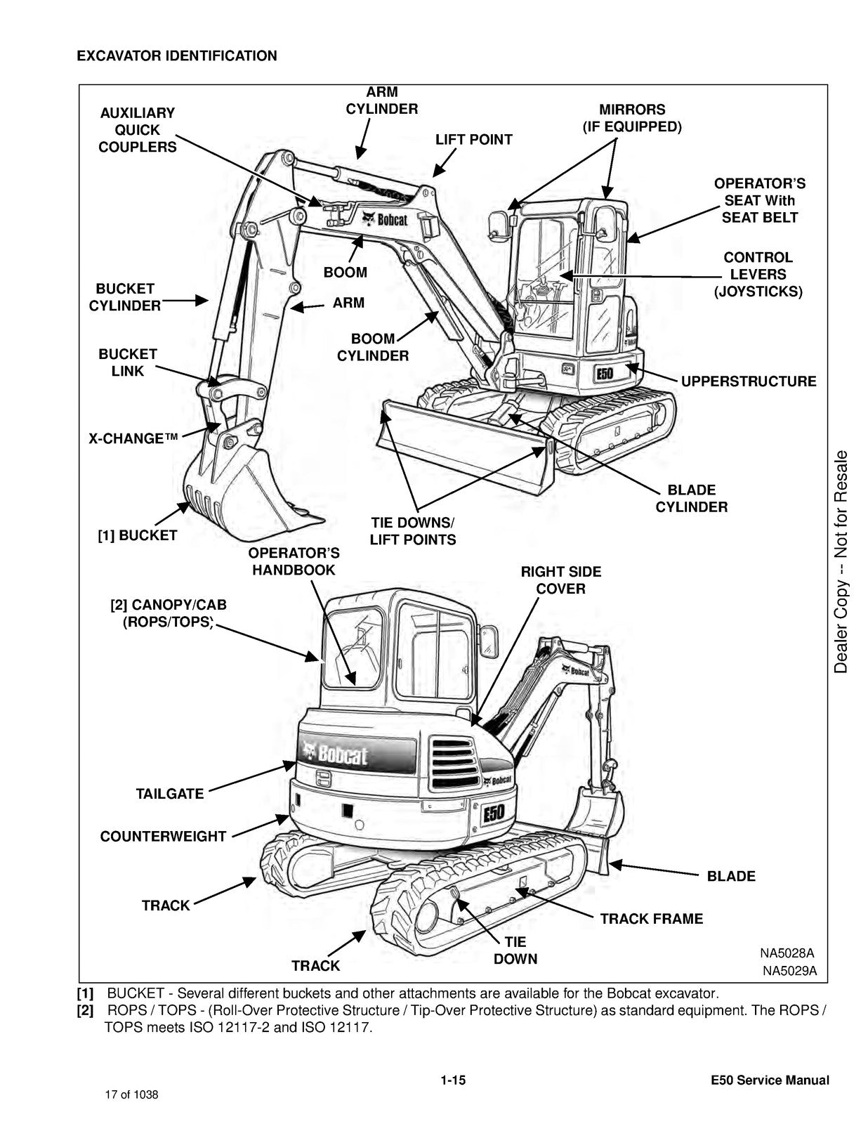BOBCAT E50 Compact Excavator Service Manual 2019 - BOUND - COVERS - XL FOLDOUTS