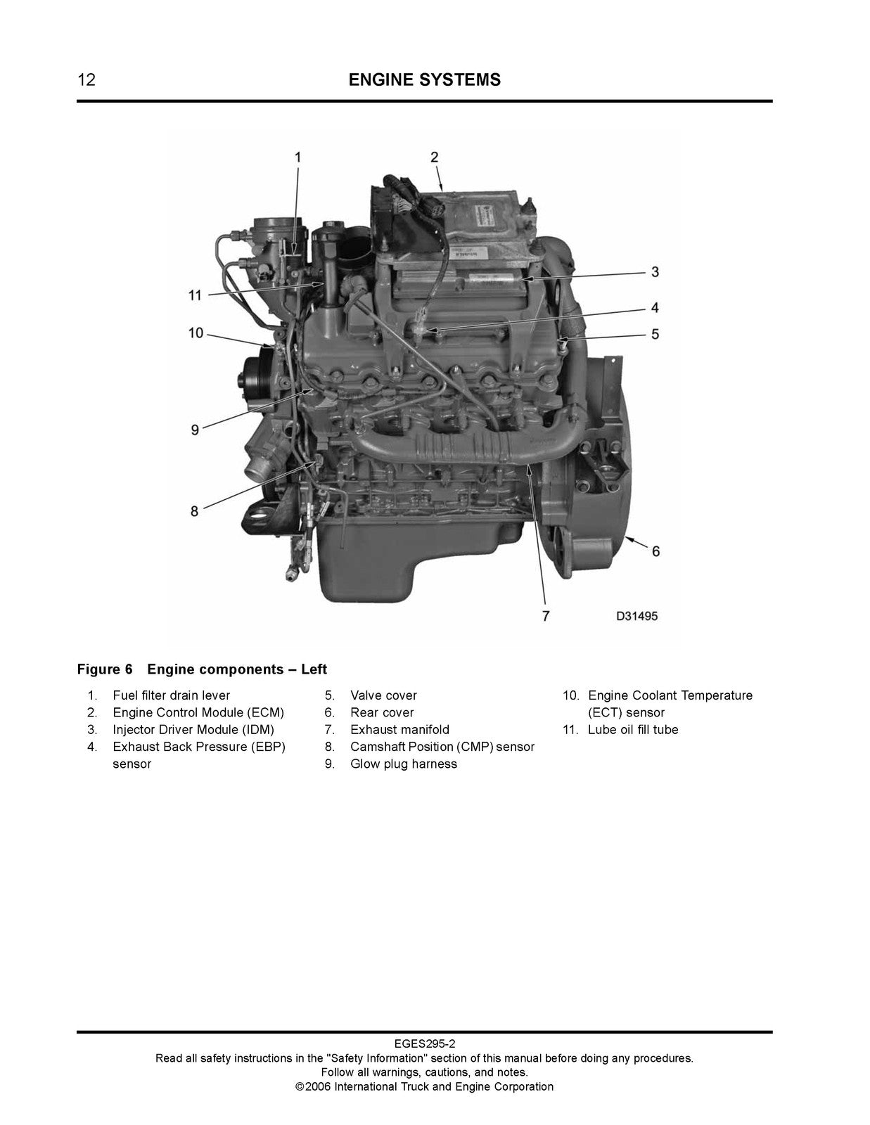 INTERNATIONAL VT 365 Diesel Engine Service Manual - WIRE BOUND - TOUGH COVERS