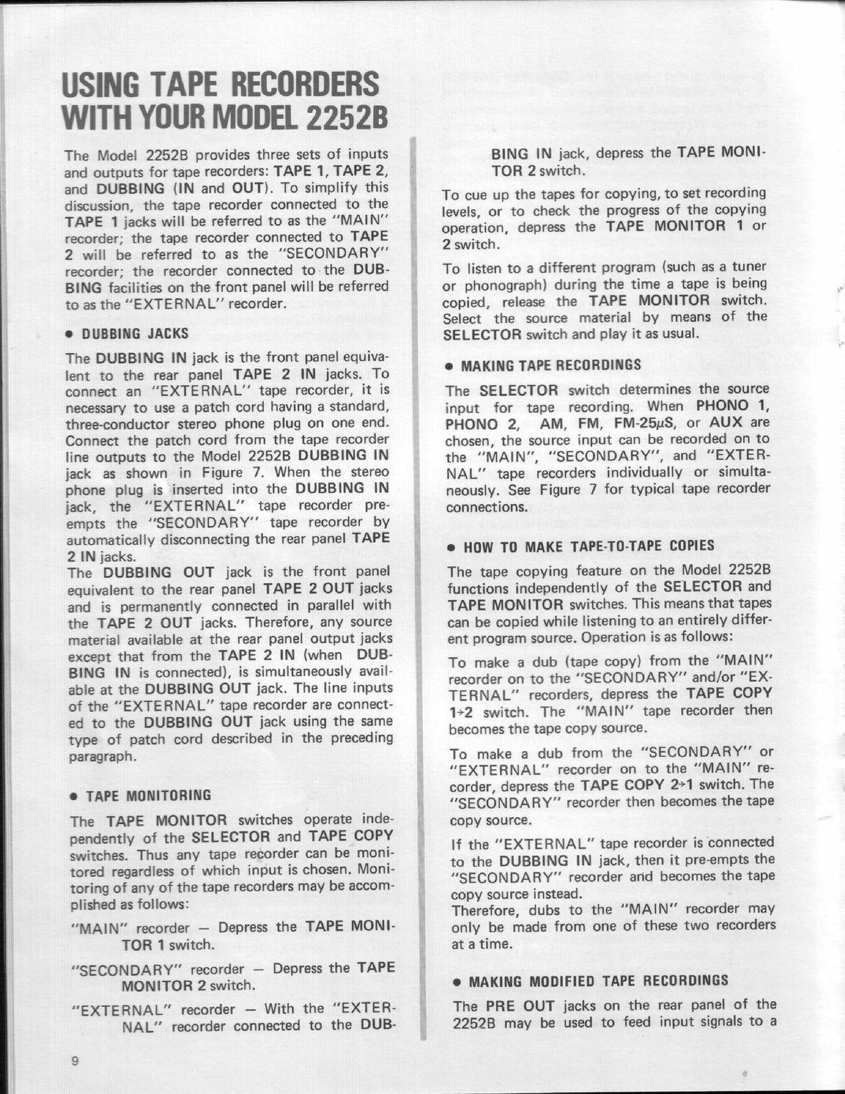 MARANTZ 2252B Stereophonic Receiver Operators & Service Manual BUNDLE