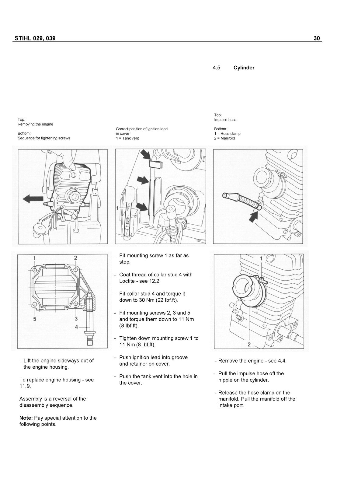 STIHL 029 039 Chainsaw Service Manual 1992 - STEEL WIRE BOUND - TOUGH COVERS