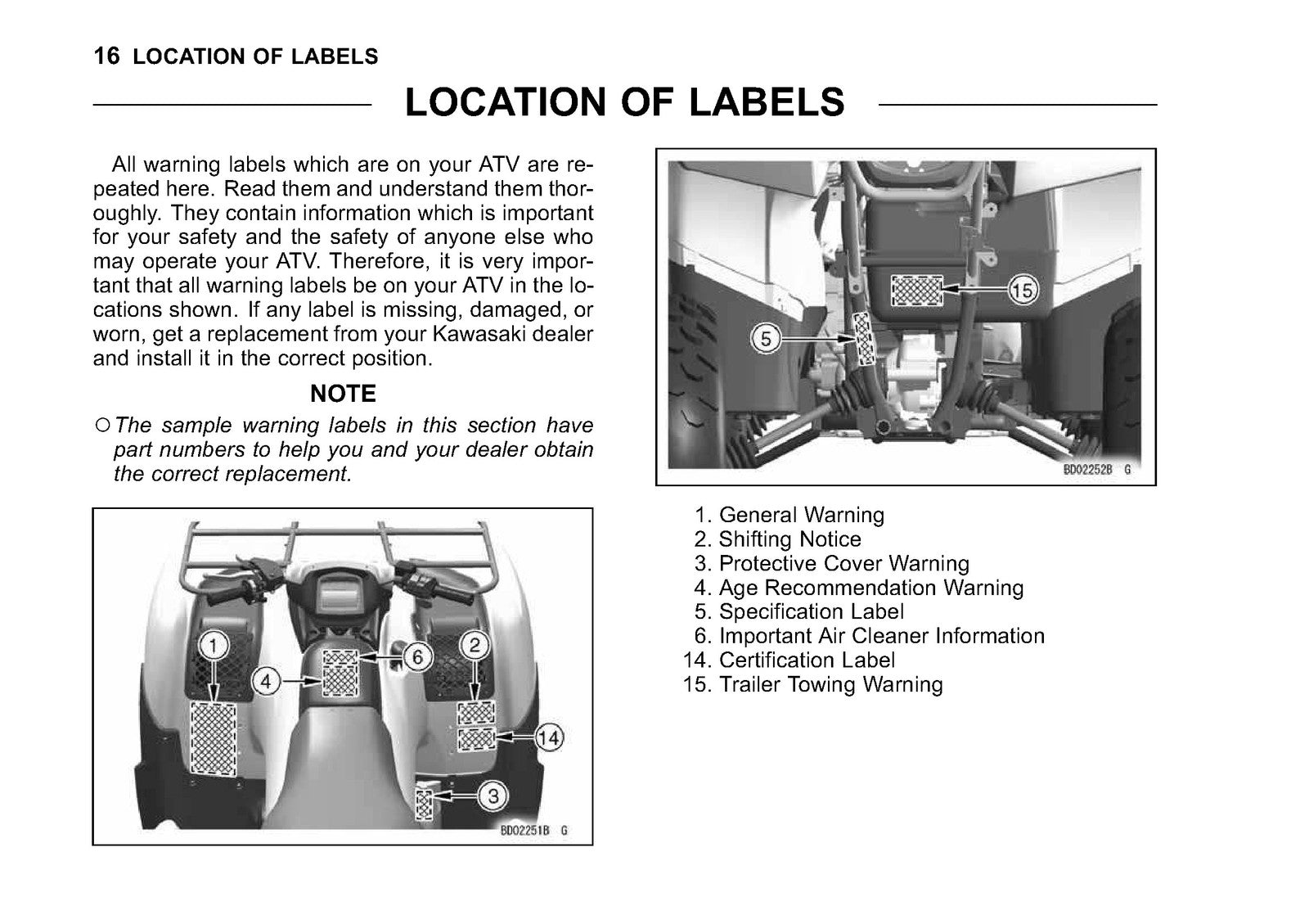 KAWASAKI ATV Quick Reference Guide Owners Manual 2009 - WIRE BOUND - COVERS