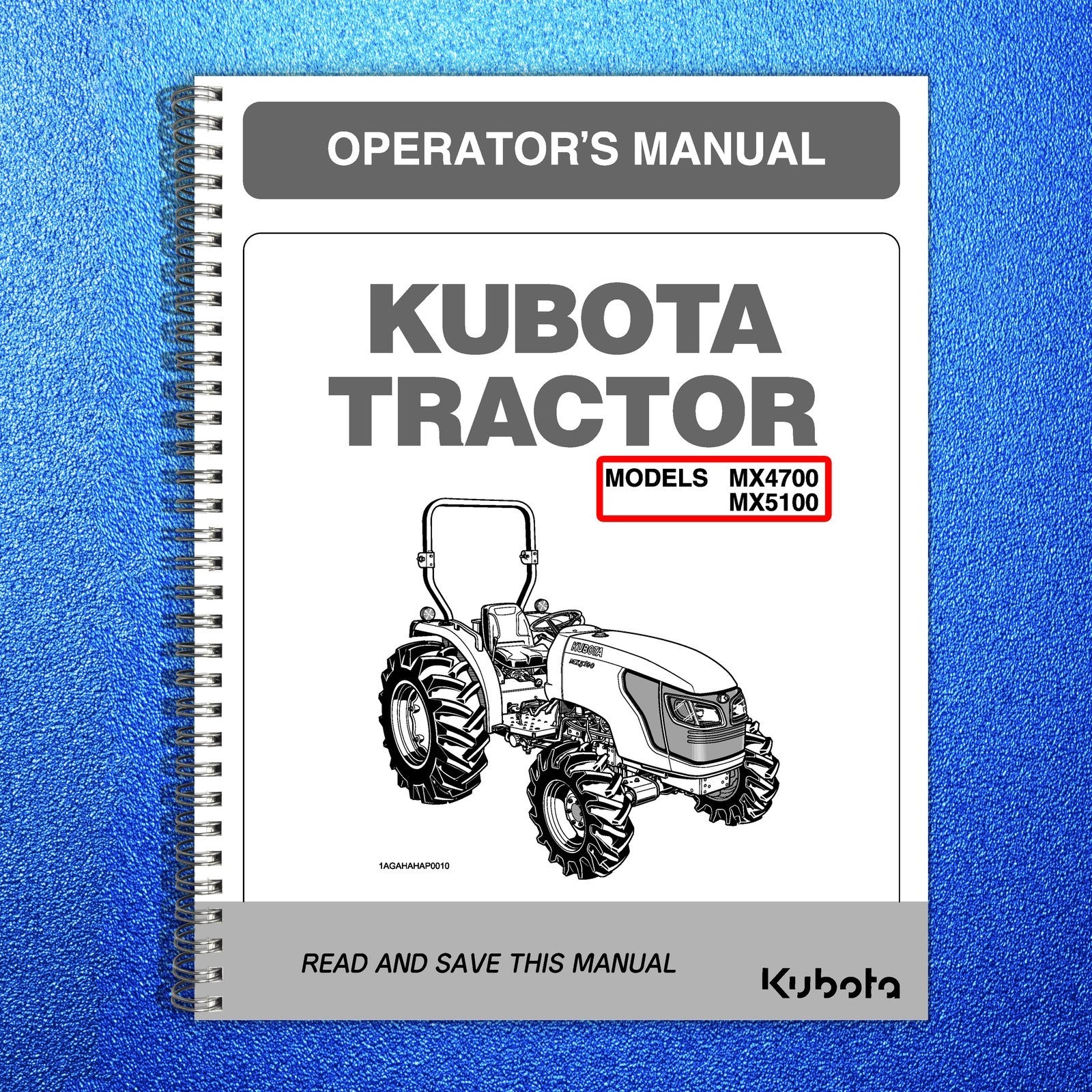 KUBOTA MX4700 MX5100 Workshop Operators & Parts Manual BUNDLE - WIRE BOUND