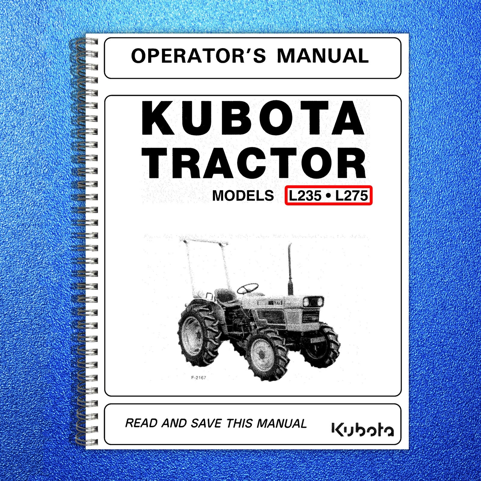 KUBOTA L185-L355SS Service & Operators Manual BUNDLE - WIRE BOUND - TOUGH COVERS