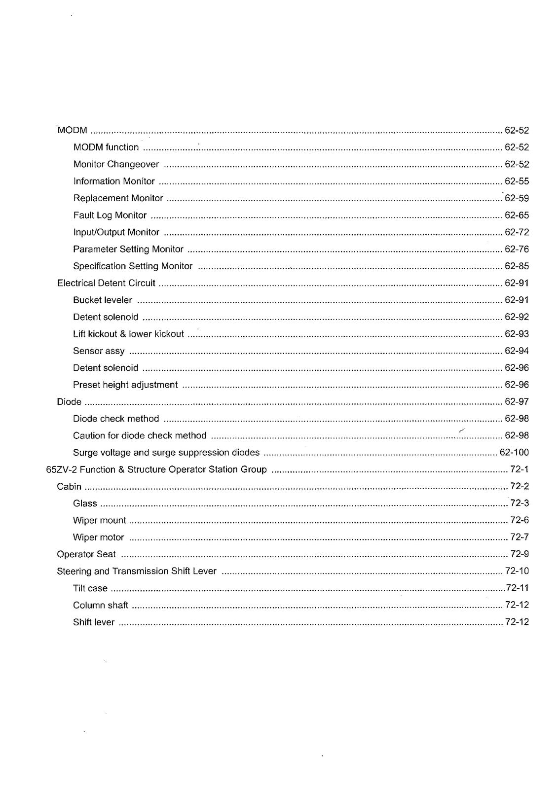 KAWASAKI 65ZV-2 Wheel Loader Shop Manual SN 65J4-9001 Up 2011, FOLDOUTS