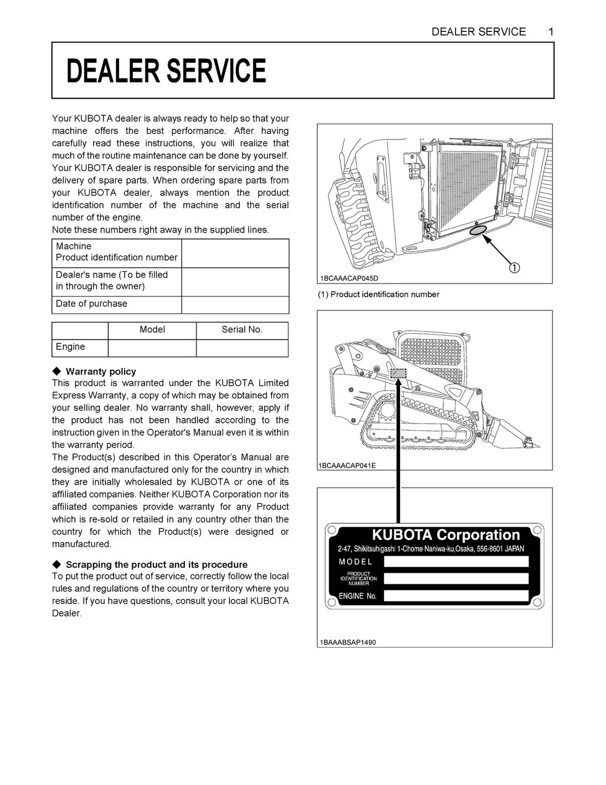 KUBOTA SVL95-2S SVL97-2 Track Loader Operators Manual BUNDLE - WIRE BOUND