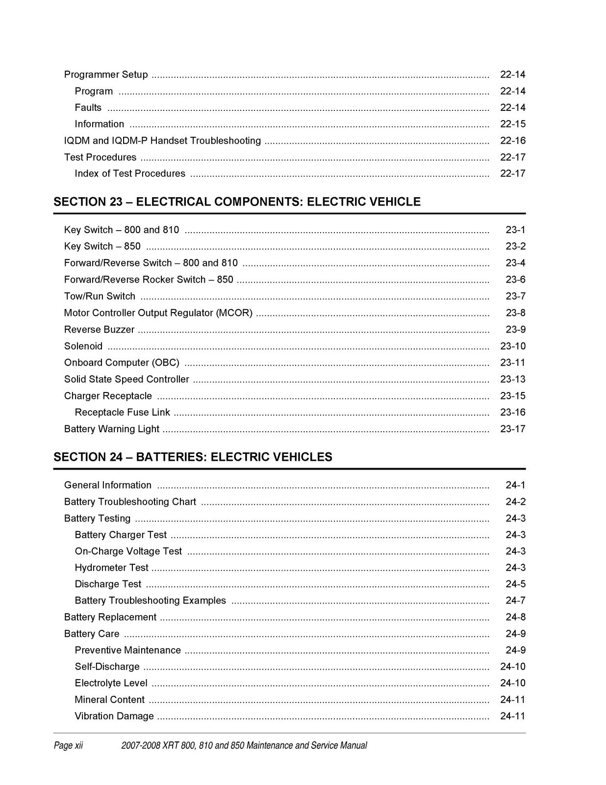 CLUB CAR XRT 800 810 850 Maintenance And Service Manual 2007-2008 - WIRE BOUND