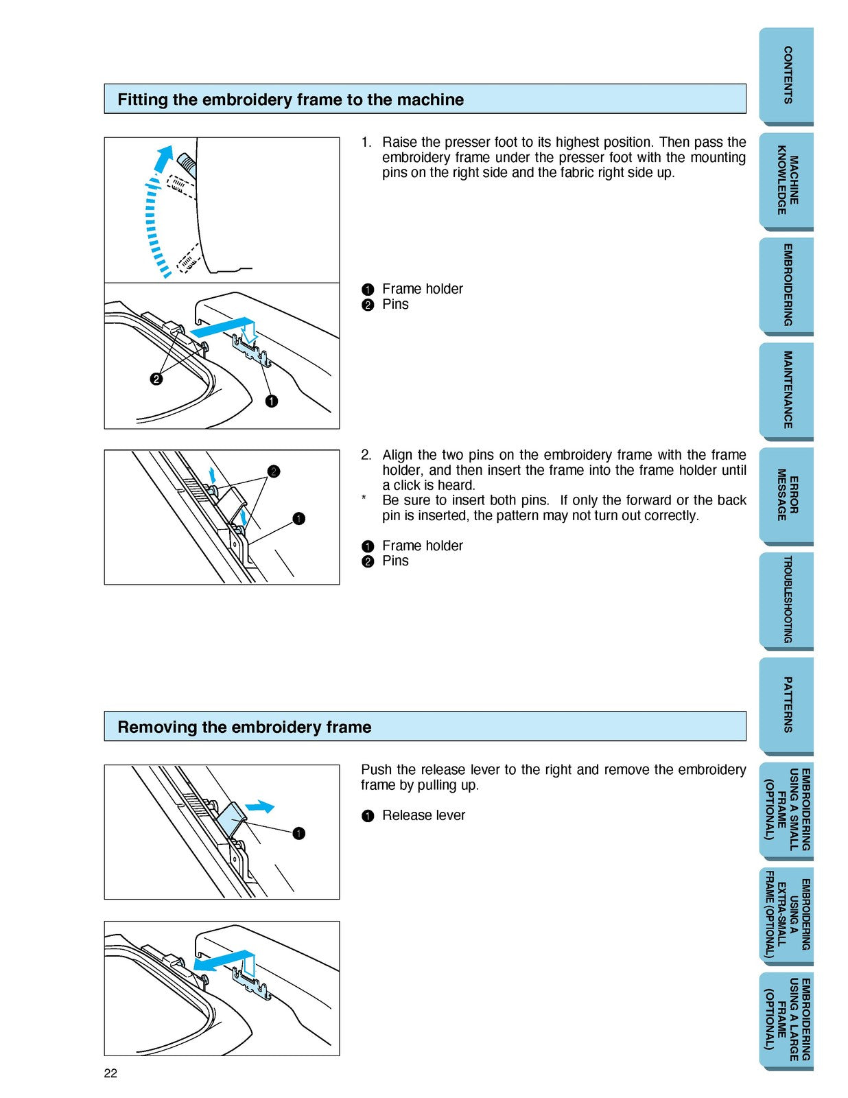 BROTHER PE-150 Personal Embroidery System Instruction Manual - WIRE BOUND