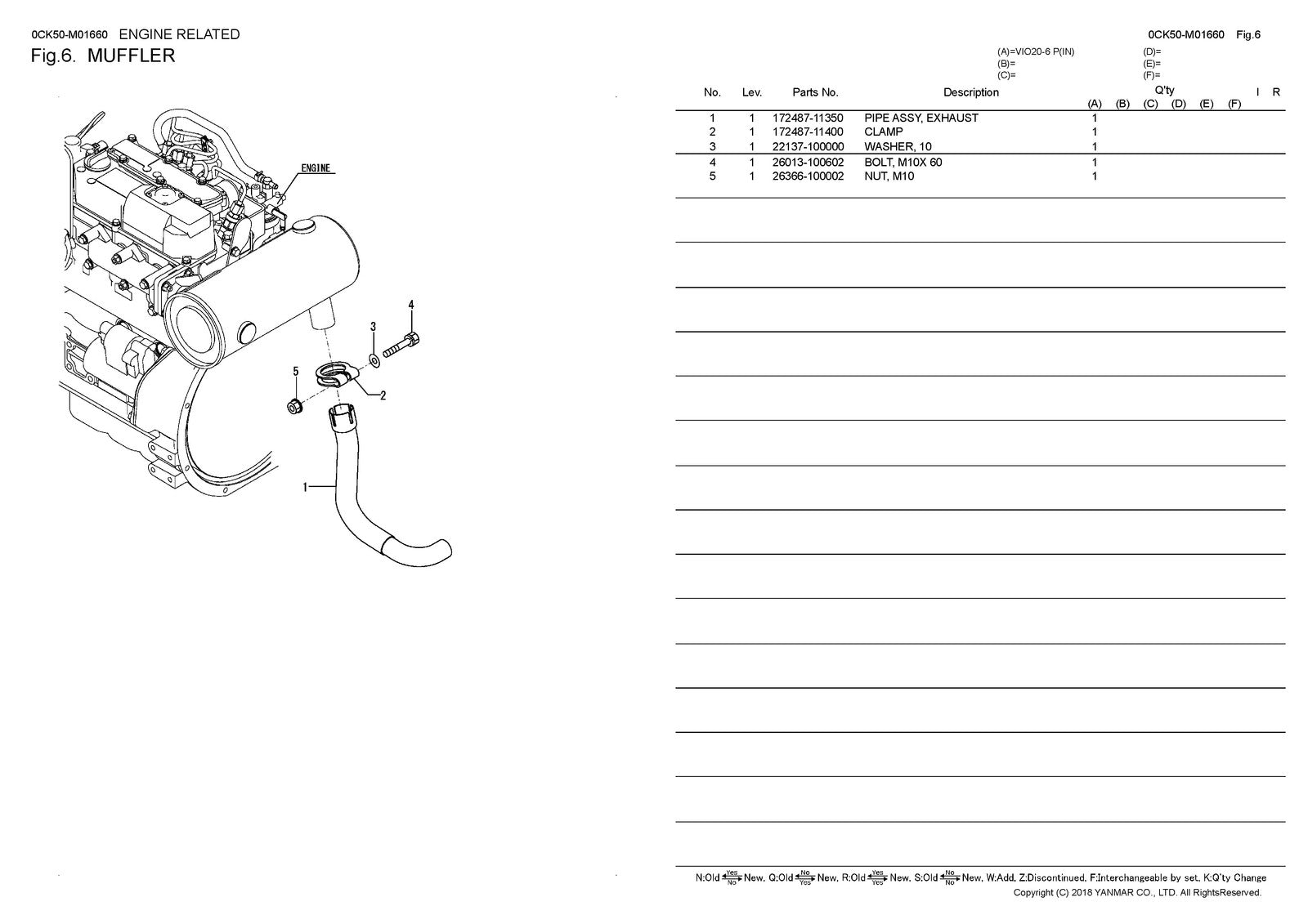 YANMAR ViO20-6 Excavator Parts Catalog Manual 2018 - WIRE BOUND - TOUGH COVERS