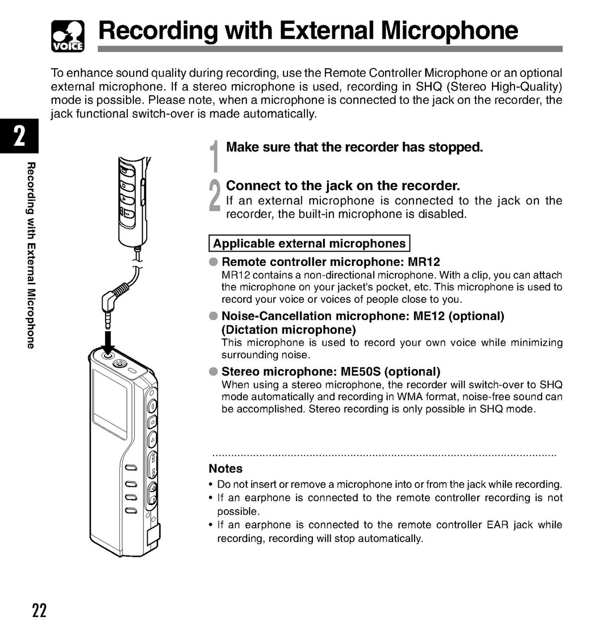 OLYMPUS DM-20 DM-10 Digital Voice Recorder Instructions Manual - WIRE BOUND