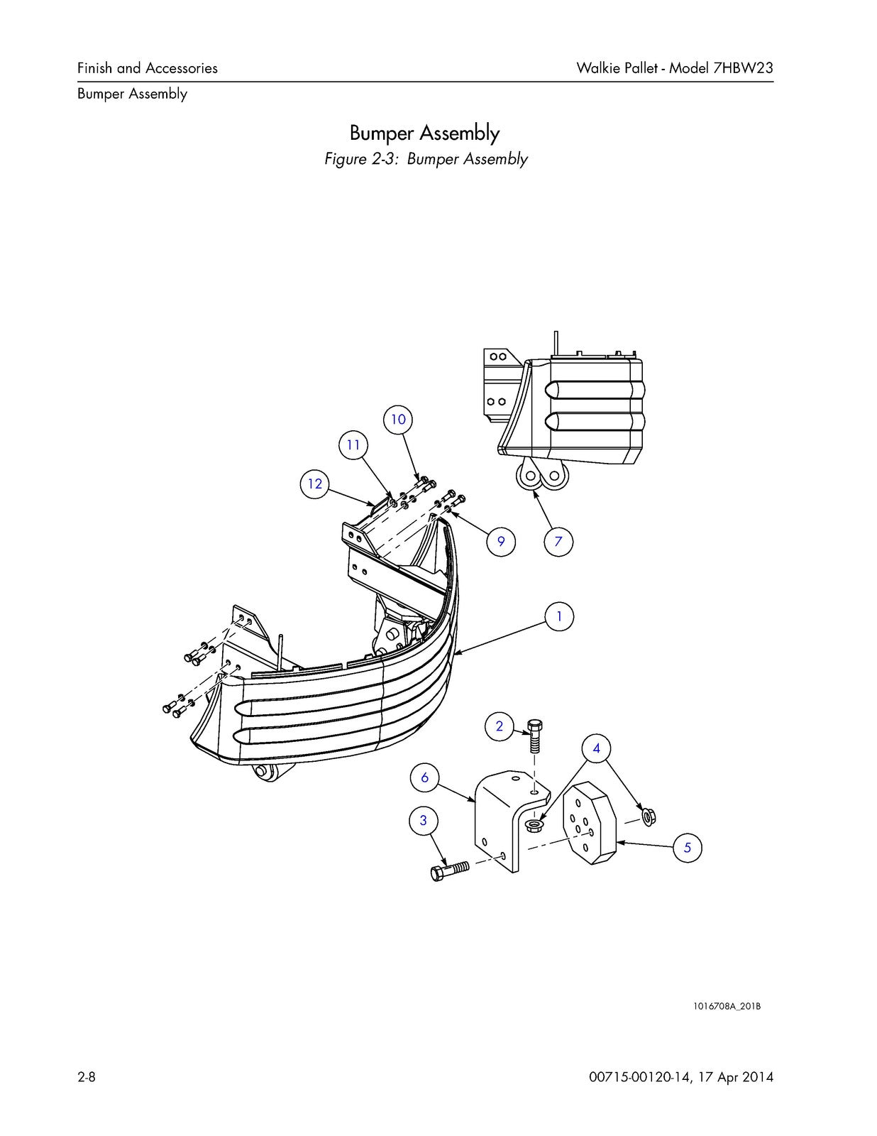 TOYOTA 7HBW23 Walkie Pallet Truck Parts Catalog Manual SN 24501 Up 2014 - BOUND