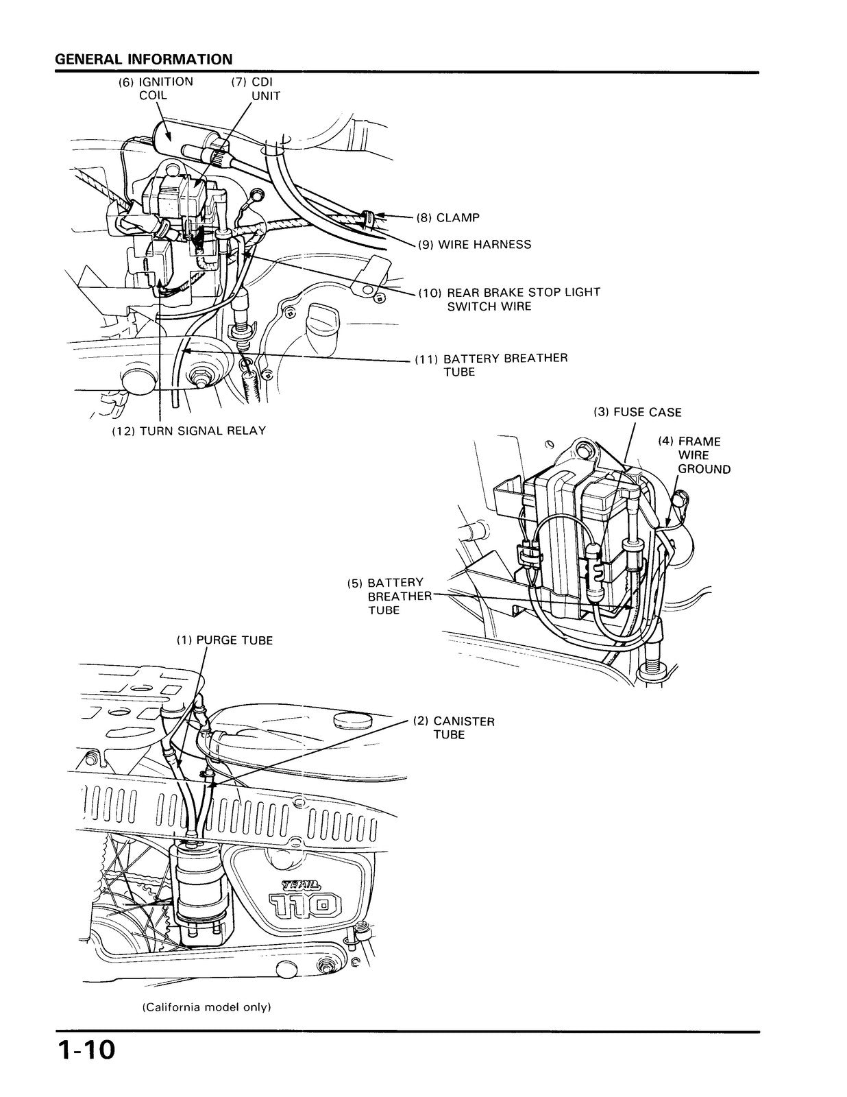 HONDA CT110 Motorcycle Workshop Manual 1986 - STEEL WIRE BOUND - TOUGH COVERS