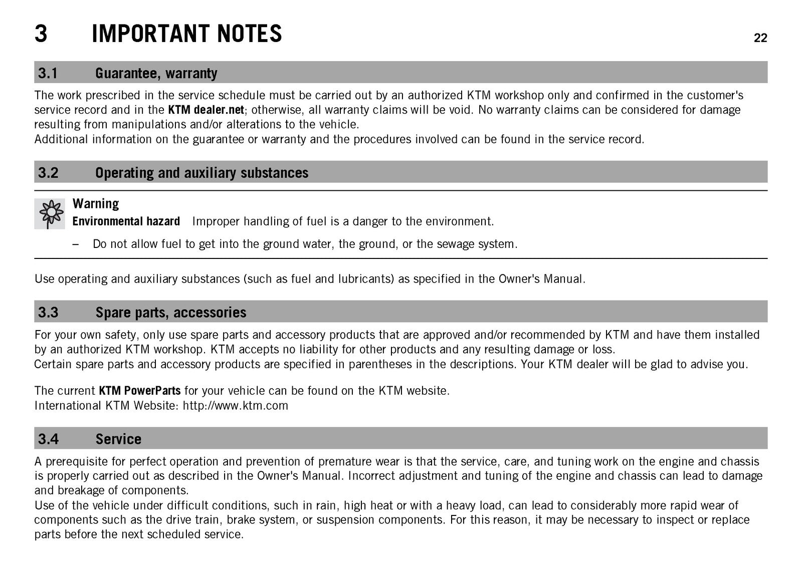 KTM 1190 RC8 R USA Owners Manual 2013 - STEEL WIRE BOUND - PROTECTIVE COVERS