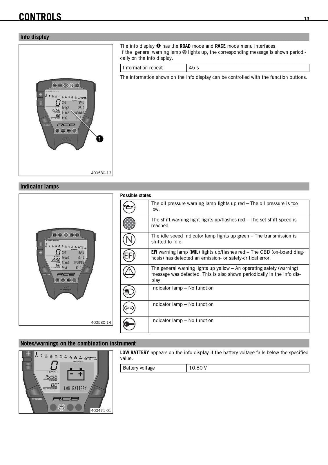 KTM 1190 RC8 R Track Owners Manual 2012 - STEEL WIRE BOUND - PROTECTIVE COVERS
