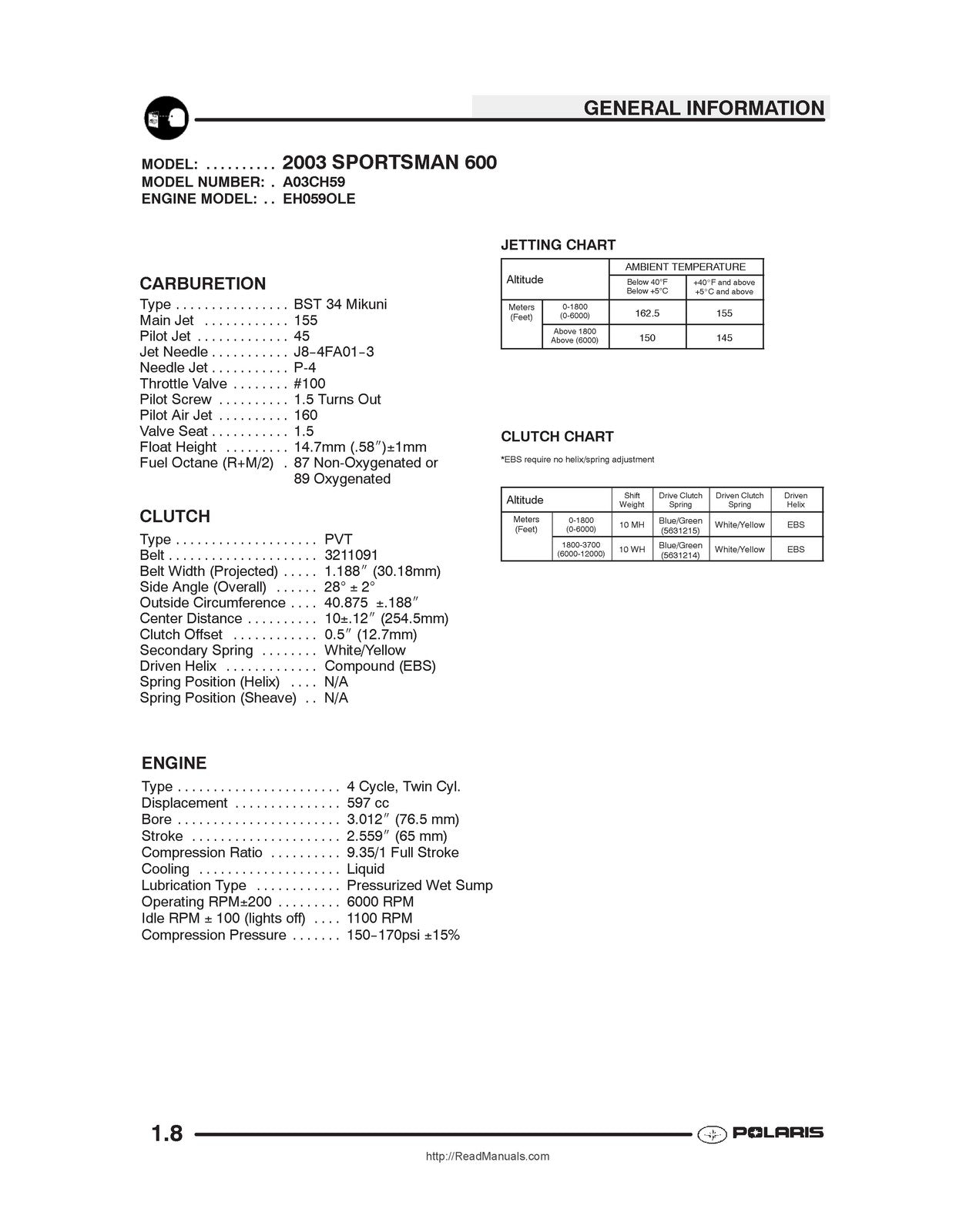 POLARIS Sportsman 600 700 ATV Service Manual 2002-2003, BOUND, COVERS, FOLDOUTS