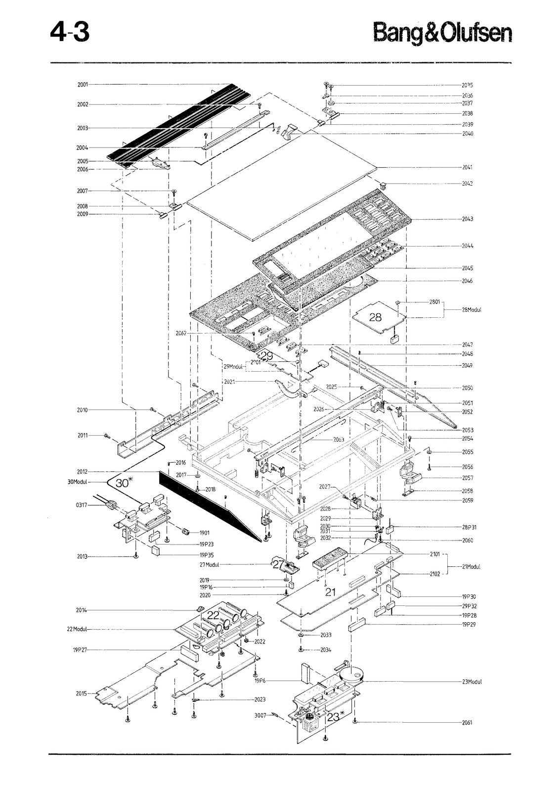 BANG  OLUFSEN Beocenter 7000 Type 1801 Service Manual, BOUND, COVERS, FOLDOUTS