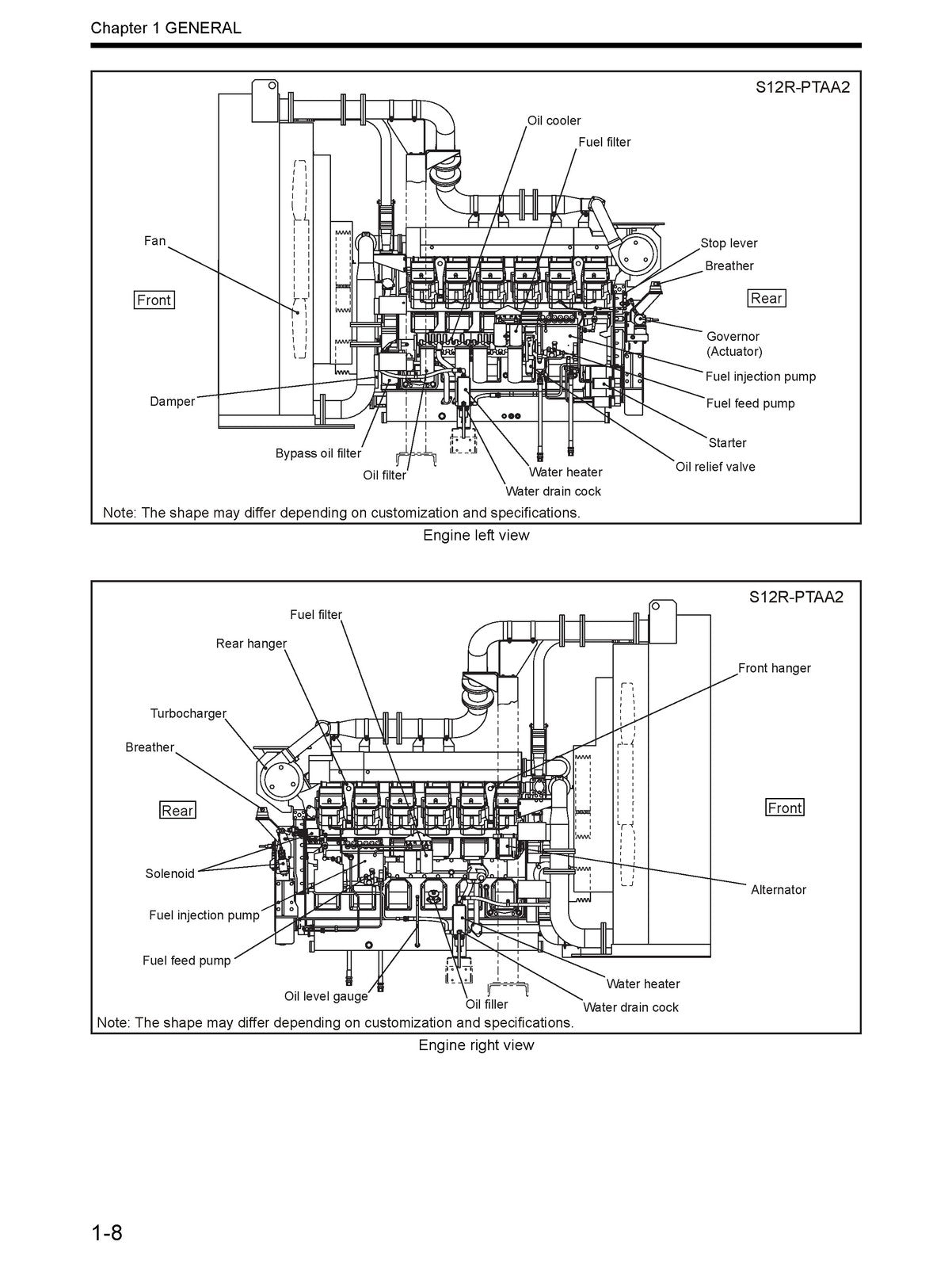 MITSUBISHI Diesel Engine S12R Service Manual - STEEL WIRE BOUND - TOUGH COVERS