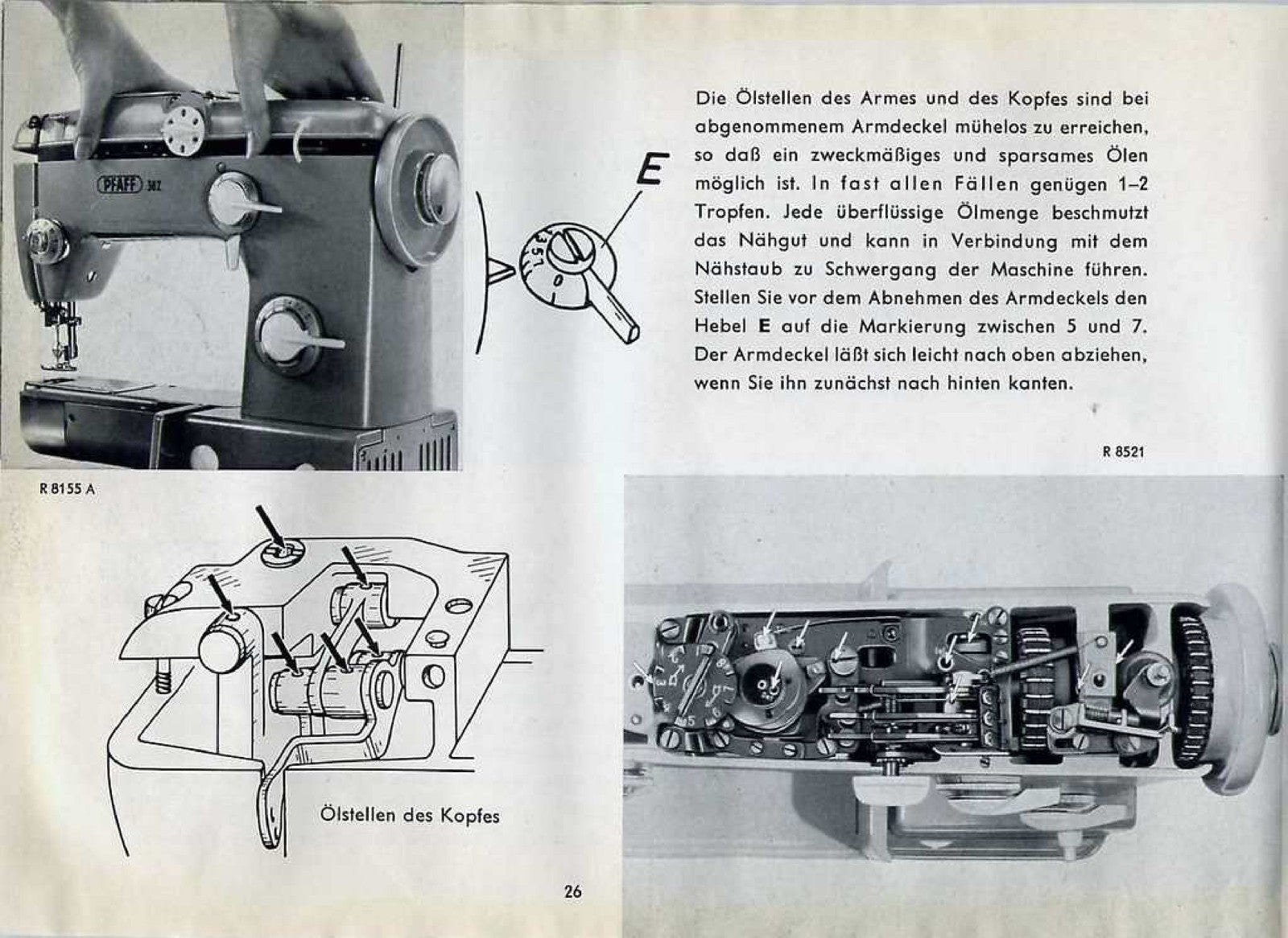 PFAFF 362-261 Automatic Sewing Machine Instruction Manual - WIRE BOUND - COVERS