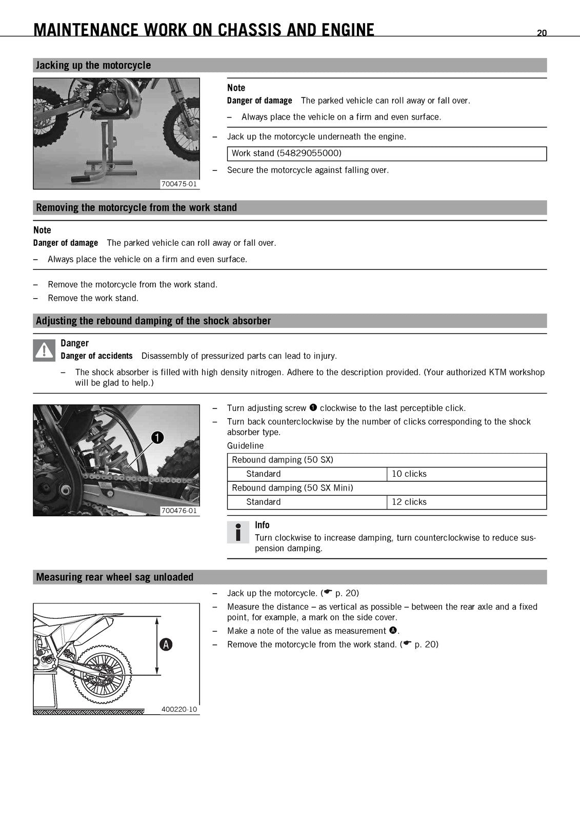 KTM 50 SX 50 SX Mini Owners Manual 2010 - STEEL WIRE BOUND - PROTECTIVE COVERS