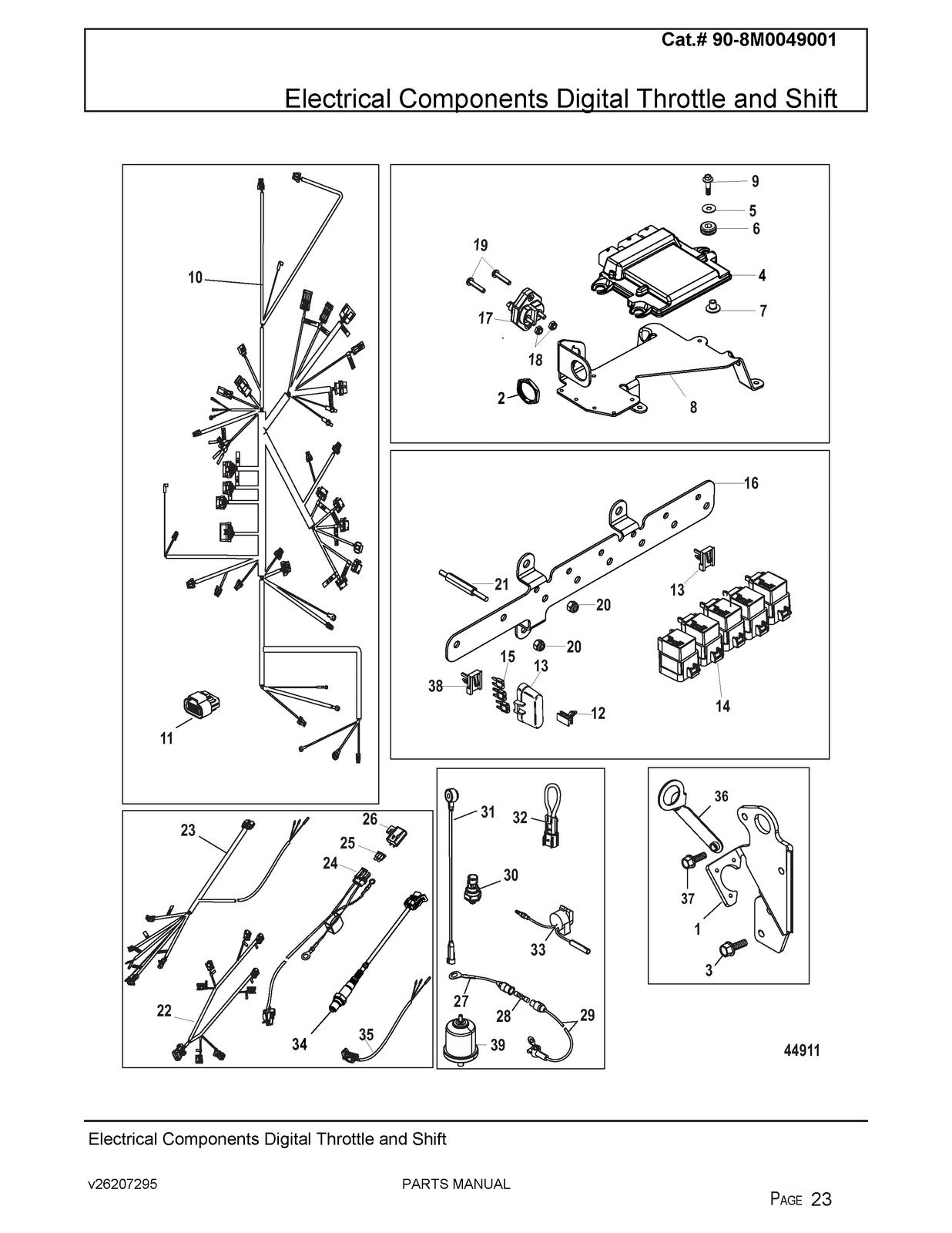 MERCURY MERCRUISER 50 350 377 MAG MPI Sterndrive Parts Manual - WIRE BOUND