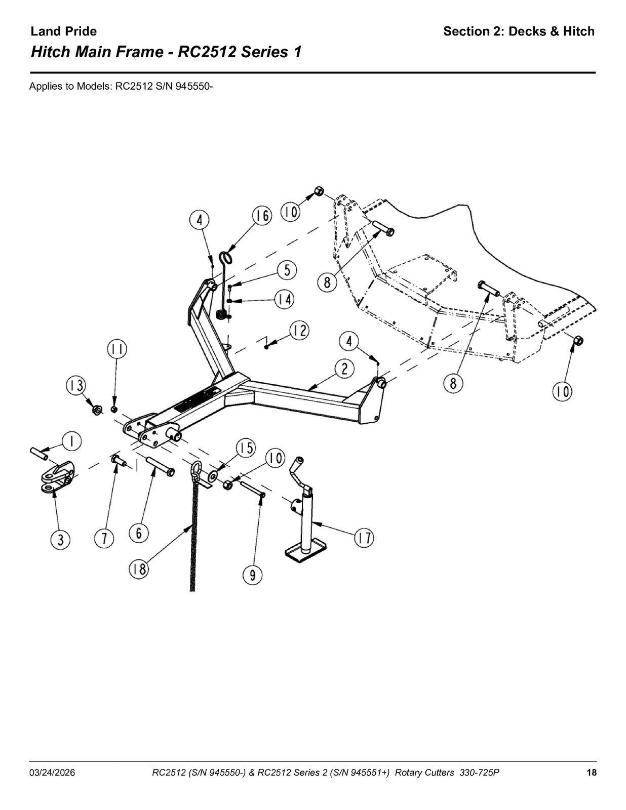 LAND PRIDE RC2512 Rotary Cutters Parts Manual 2026 - WIRE BOUND - TOUGH COVERS