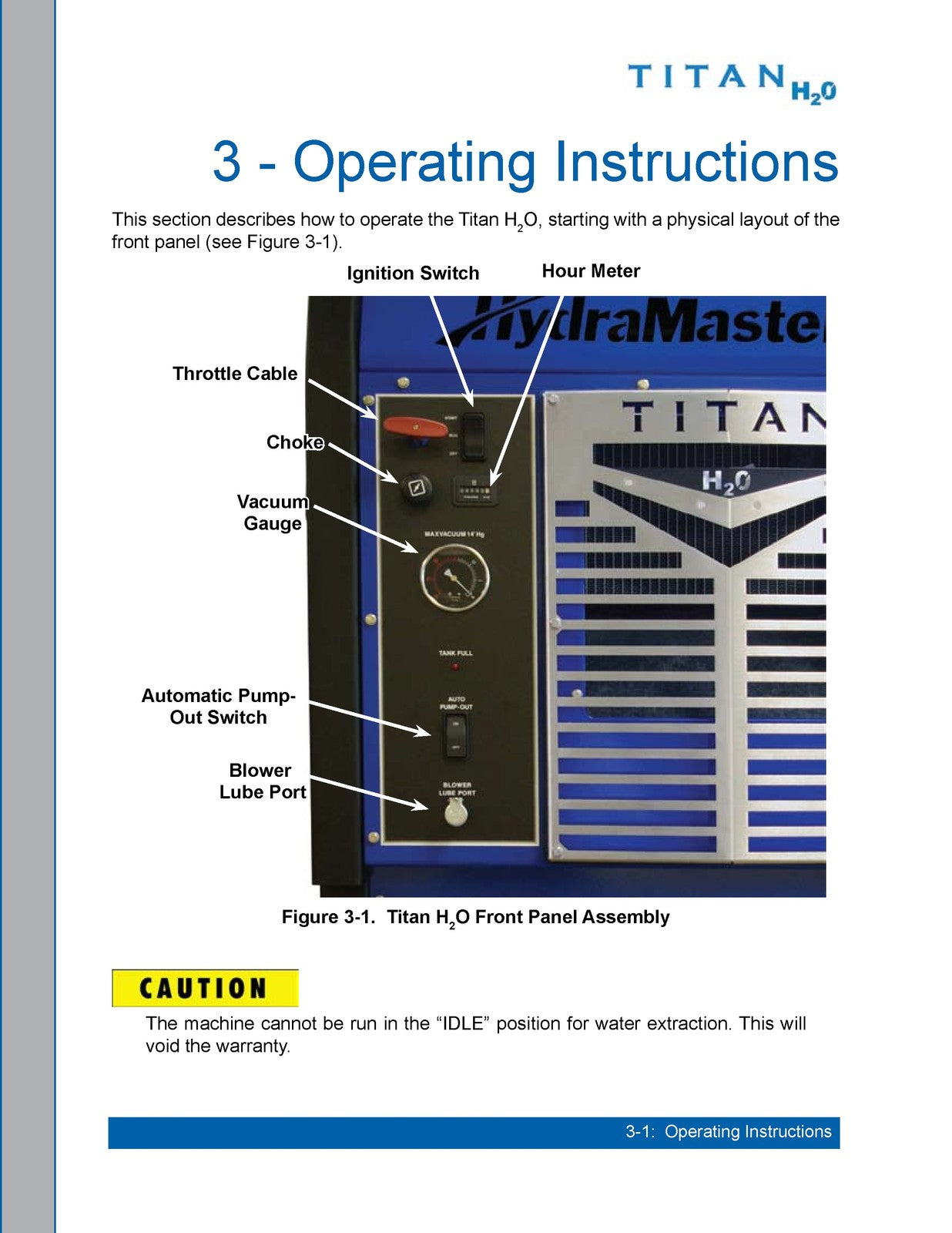 HYDRAMASTER Titan H2O Owners Manual 2012 - BOUND - COVERS - XL FOLDOUT PAGES