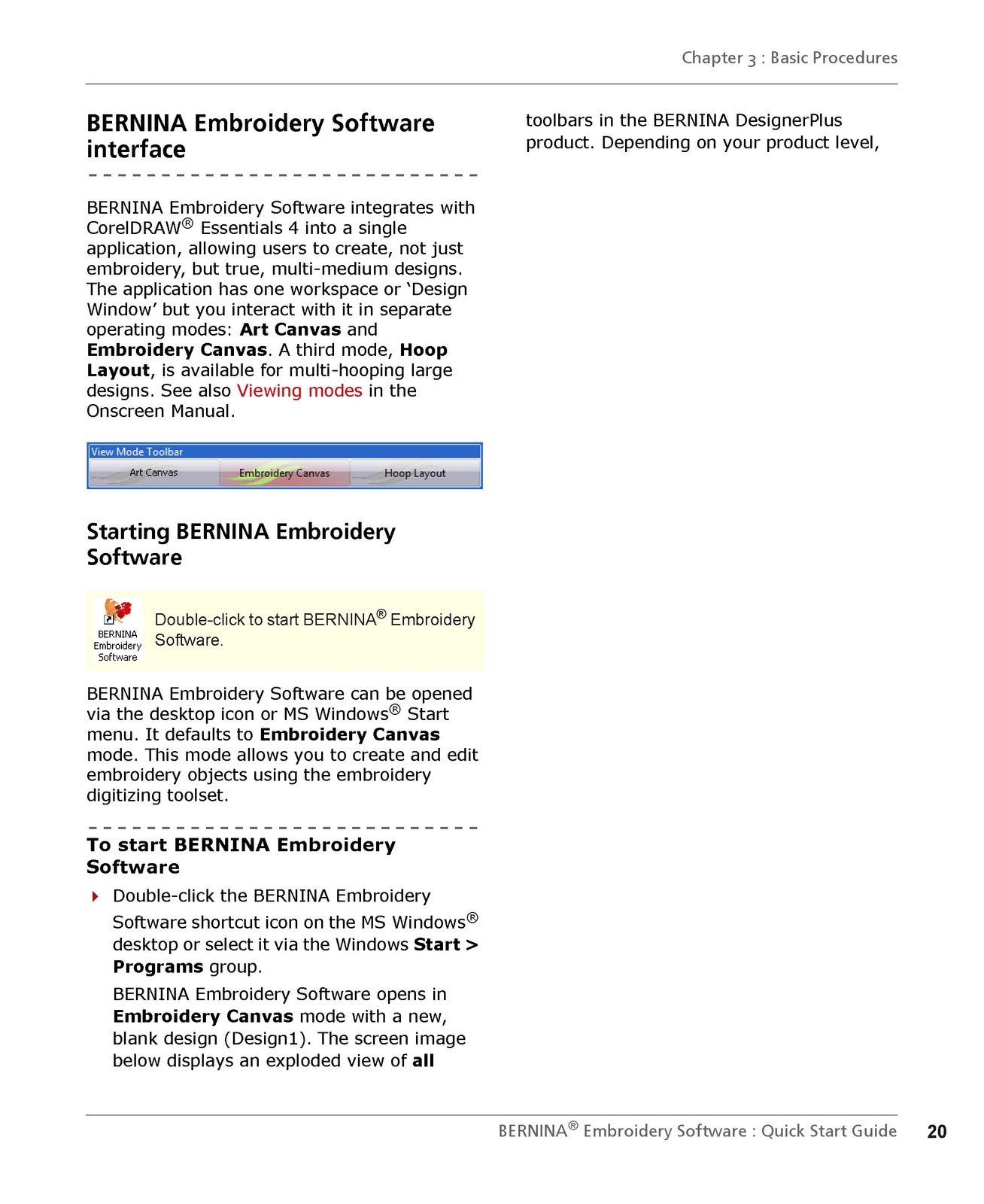 BERNINA Embroidery Software 6 Quick Start Guide Manual - WIRE BOUND - COVERS