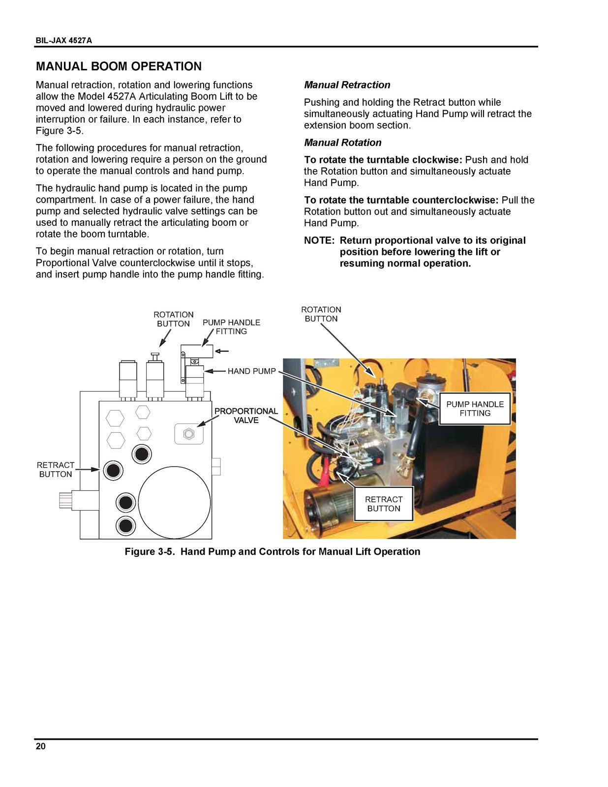 BIL-JAX 4527A Boom Personnel Lift Operators Manual 2006 - WIRE BOUND - COVERS