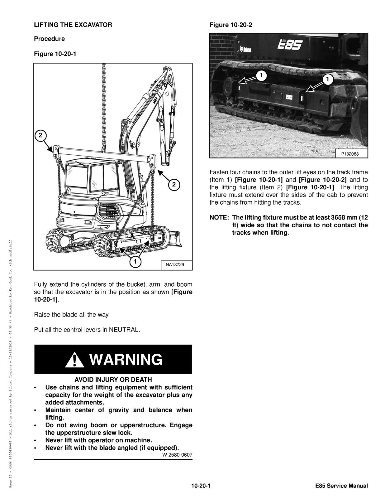 BOBCAT E85 Excavator Service Manual SN B48411001 Up - BOUND - COVERS - FOLDOUTS