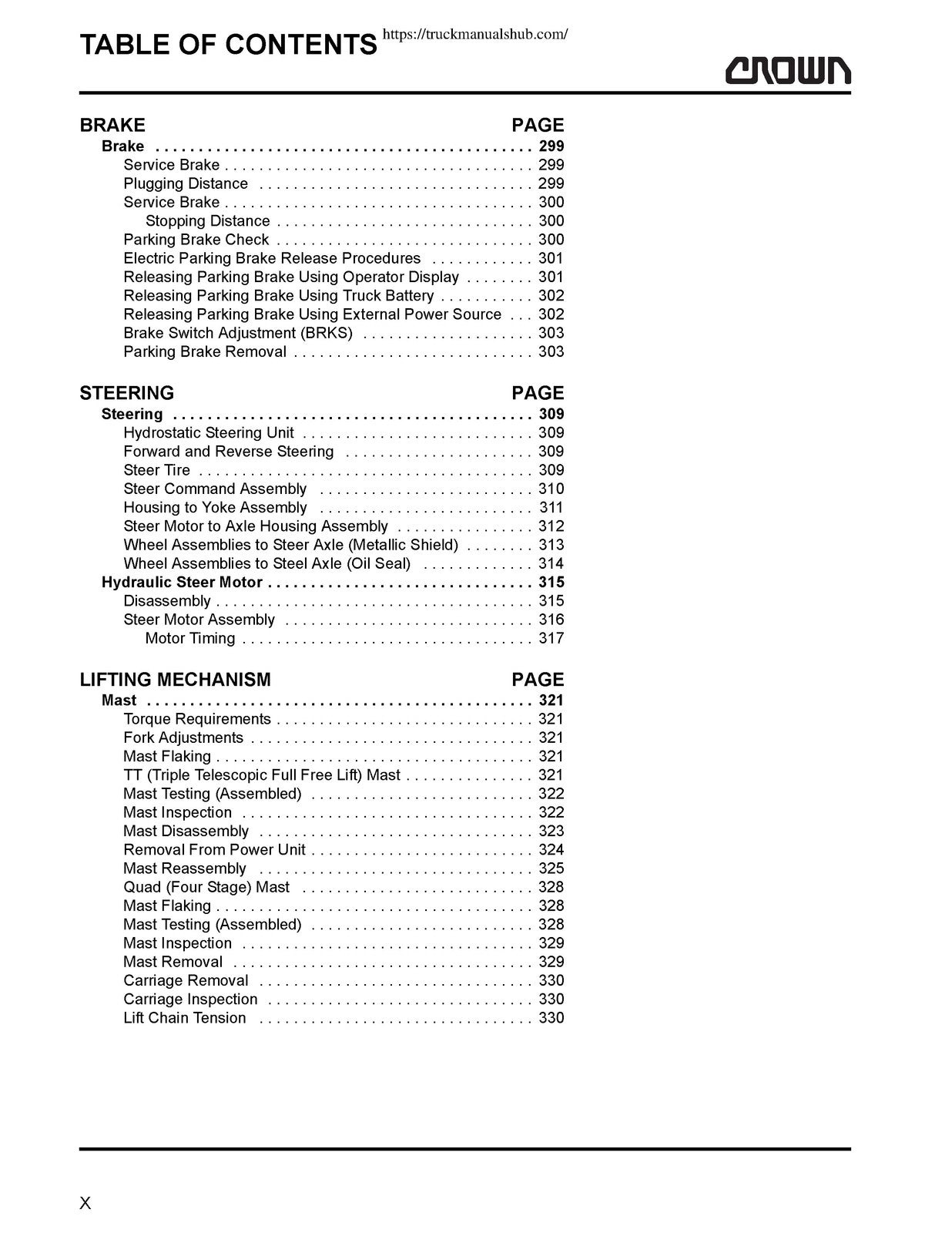 CROWN RC 5500 Series AC Traction Service And Parts Manual - WIRE BOUND - COVERS