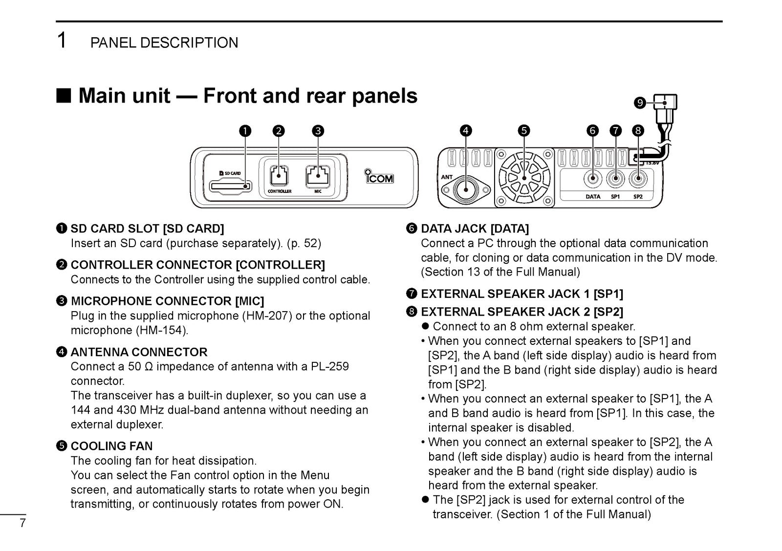 ICOM ID-5100A ID-5100E Dual Band Transceiver Instruction Manual - WIRE BOUND