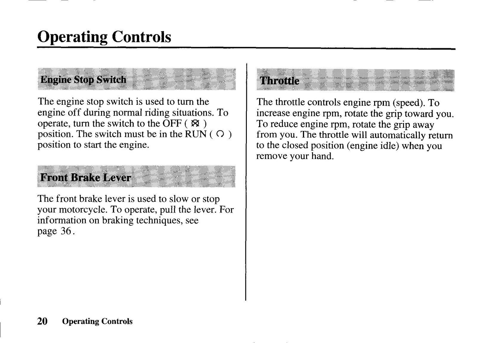 HONDA CRF70F Owners Manual 2005 - STEEL WIRE BOUND - PROTECTIVE COVERS