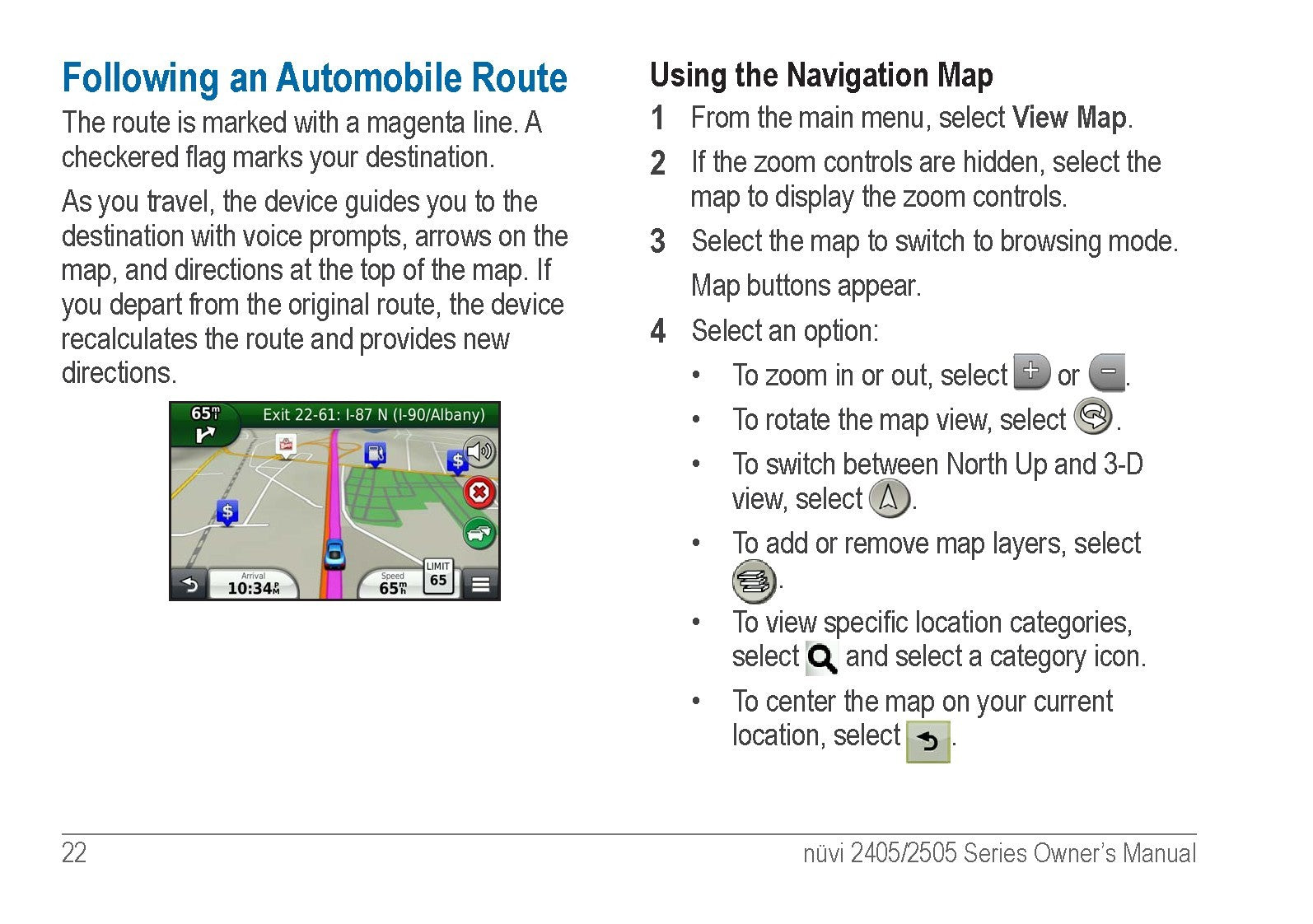 GARMIN Nuvi 2405 2505 Series Owners Manual 2012 - WIRE BOUND - TOUGH COVERS