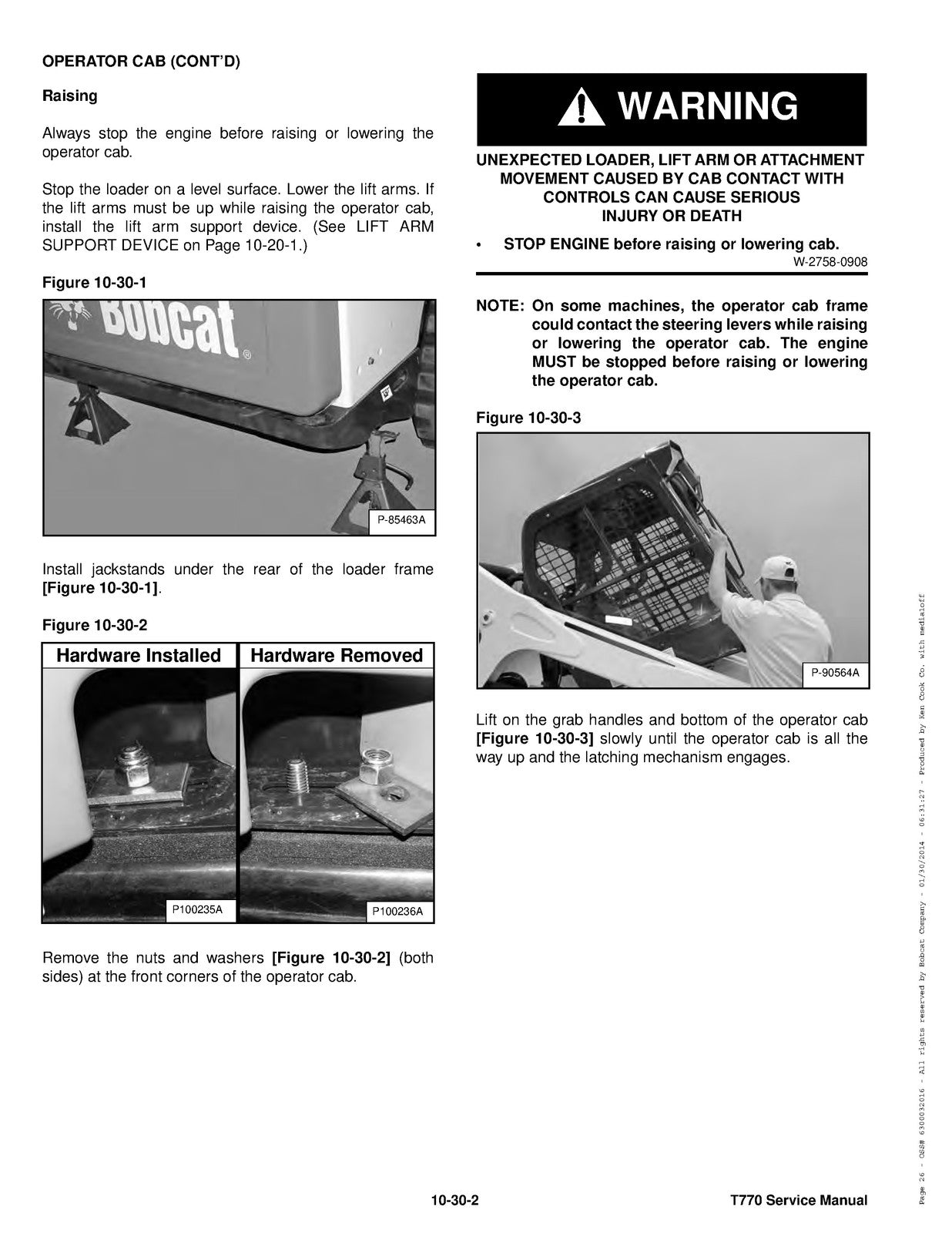 BOBCAT T770 Compact Track Loader Service Manual SN A3P811001 Up 2013, FOLDOUTS