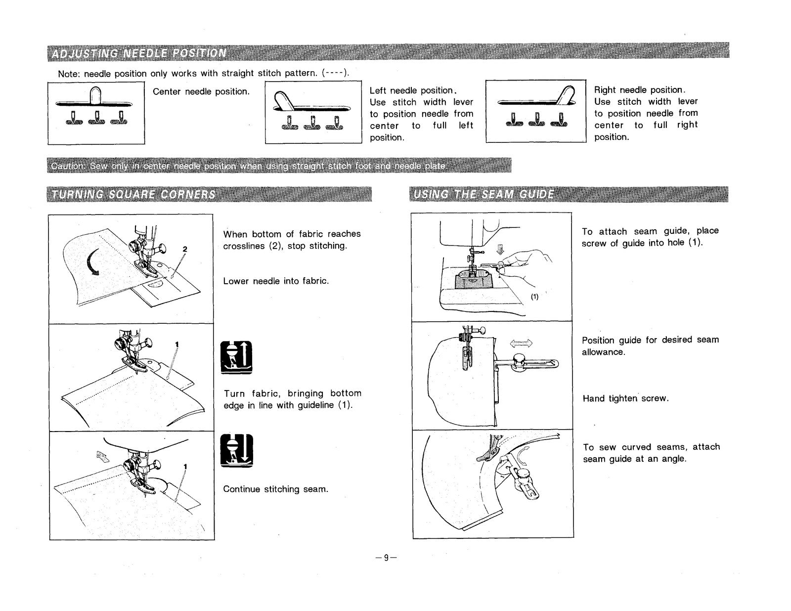 SINGER 9224 9217 Sewing Machine Instruction Manual - WIRE BOUND - TOUGH COVERS