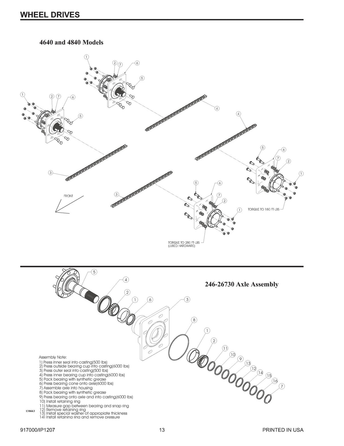 GEHL SL4640 4840 5640 SL6640 SL6640E Parts & Service Manual BUNDLE - WIRE BOUND
