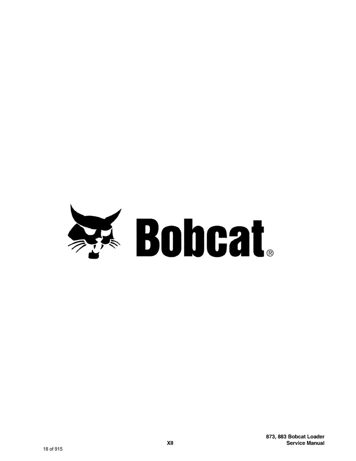 BOBCAT 873 883 G Series Service & Parts Manual BUNDLE - WIRE BOUND - COVERS