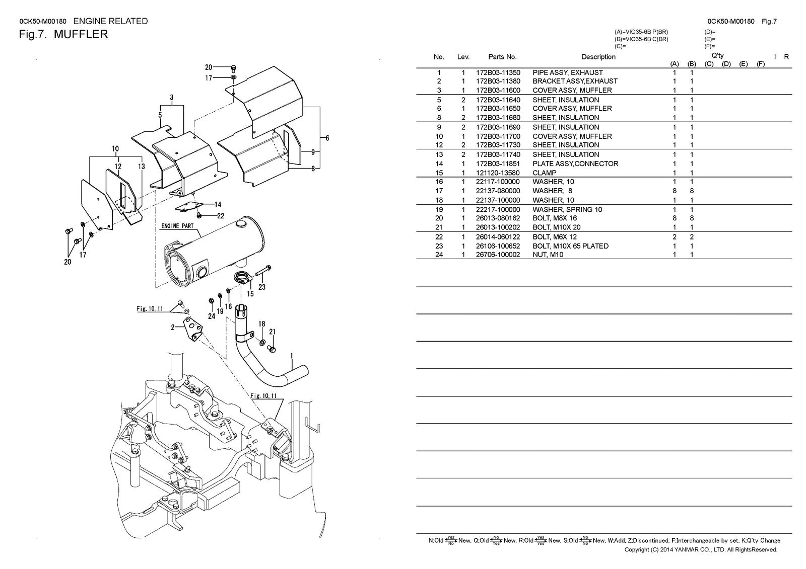 YANMAR ViO35-6B Excavator Parts Catalog Manual 2016 - WIRE BOUND - TOUGH COVERS