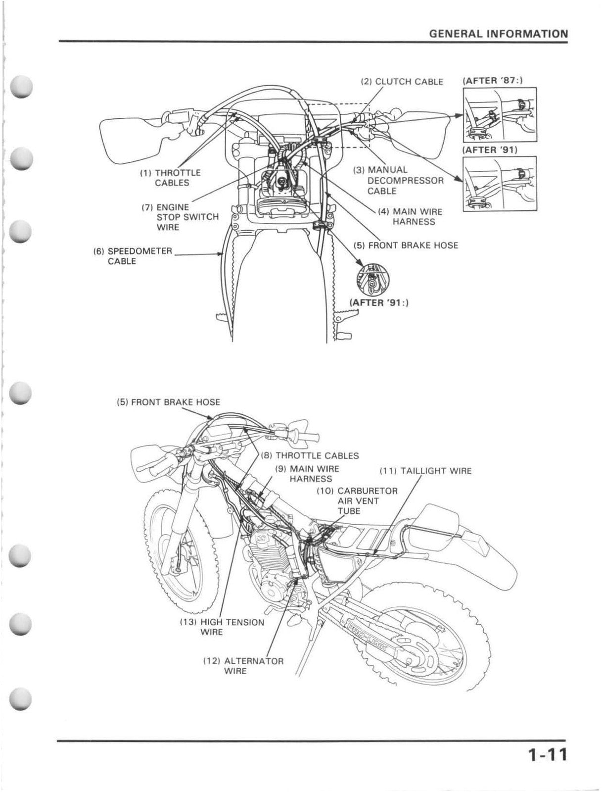 HONDA XR250R Motorcycle Service Manual 1986-1995 - WIRE BOUND - TOUGH COVERS