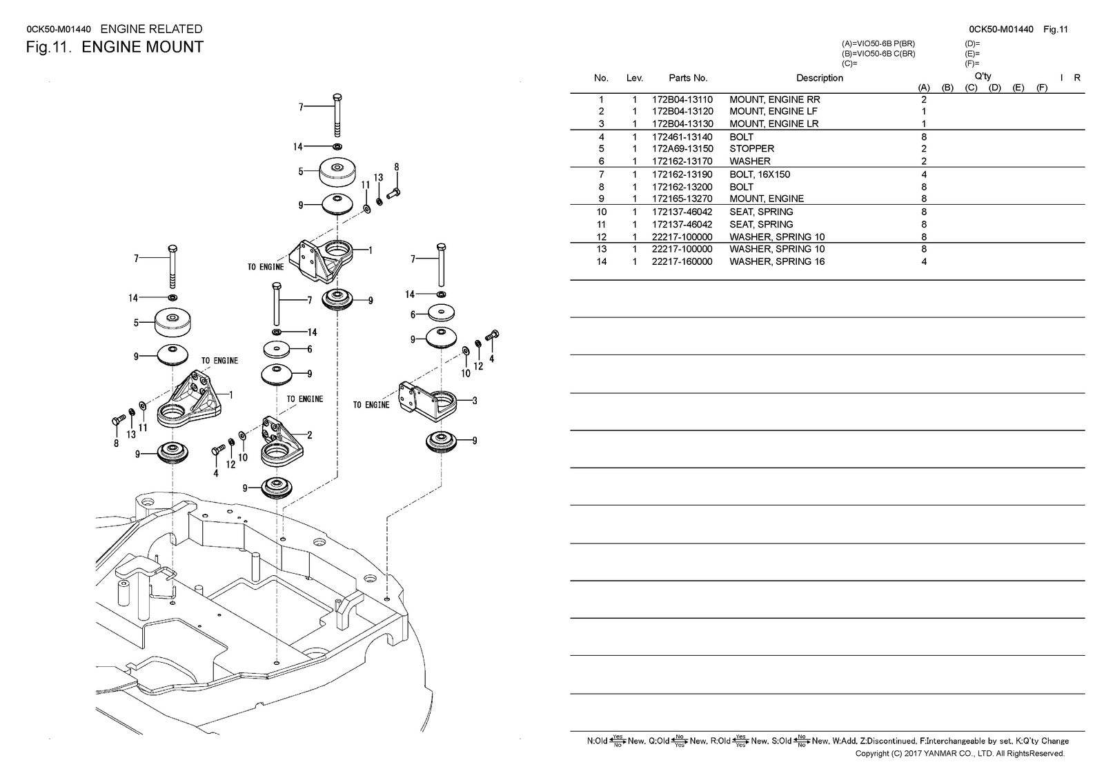 YANMAR ViO50-6B Excavator Parts Catalog Manual 2018 - WIRE BOUND - TOUGH COVERS